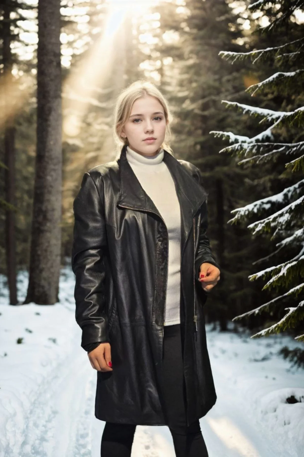 Kadın Uzun Kollu Hakiki Deri Ceket - Siyah