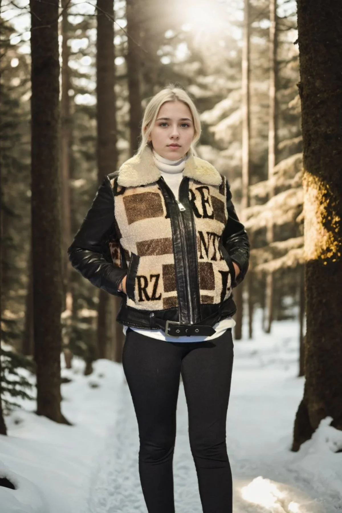 Kadın Uzun Kollu Hakiki Deri Kürk - Siyah