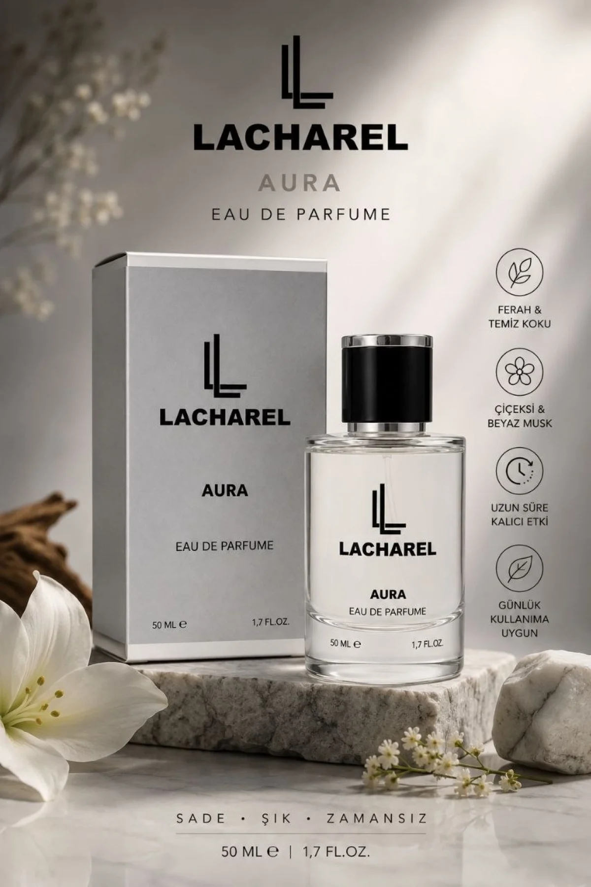 LACHAREL Aura Eau De Parfum 50 ML Narenciye, Odunsu ve Sofistike Parfüm