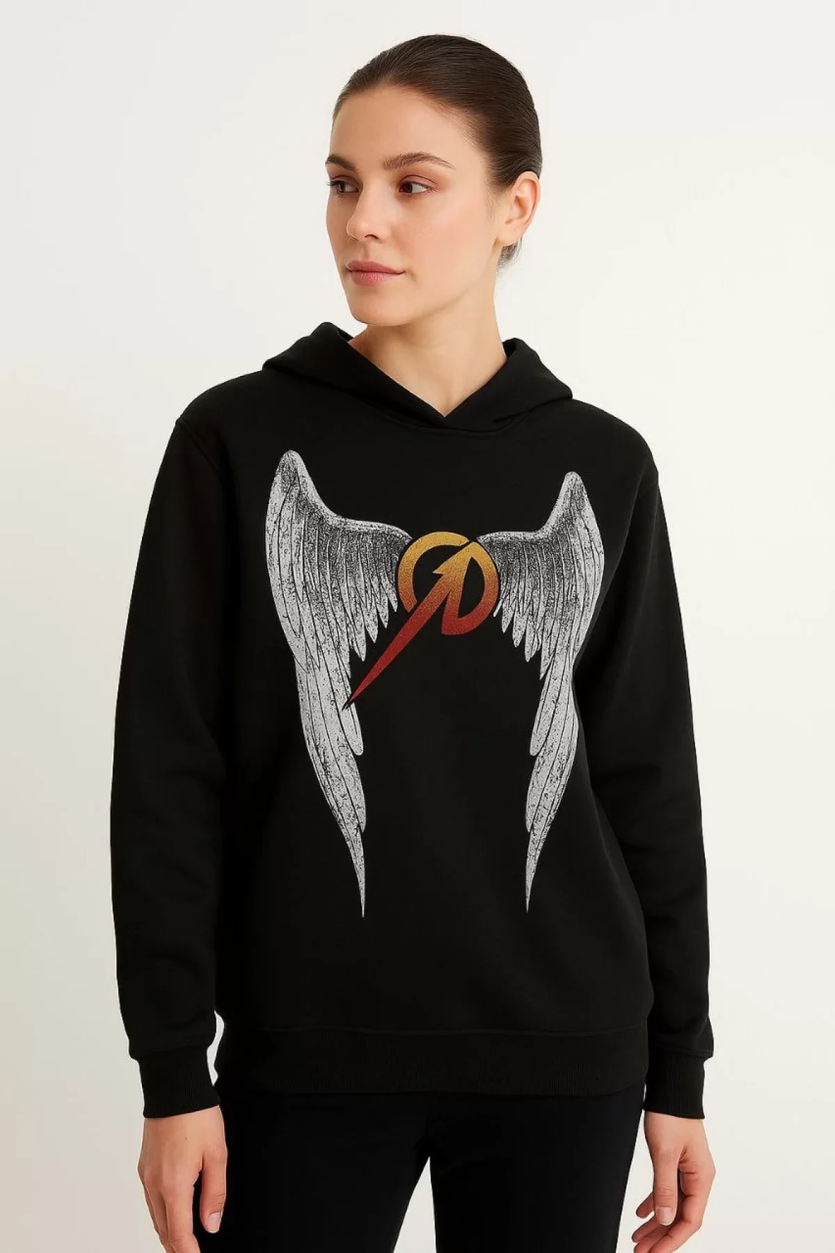 Metallica İki İplik Kapüşonlu Ön ve Arka Baskılı hoodie - Siyah