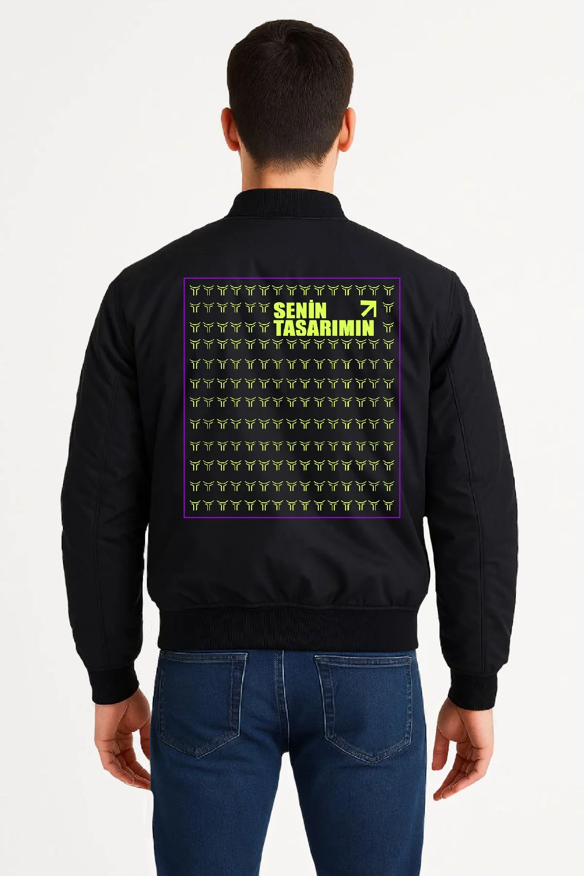 Ön Arka Bomber Ceket - Siyah