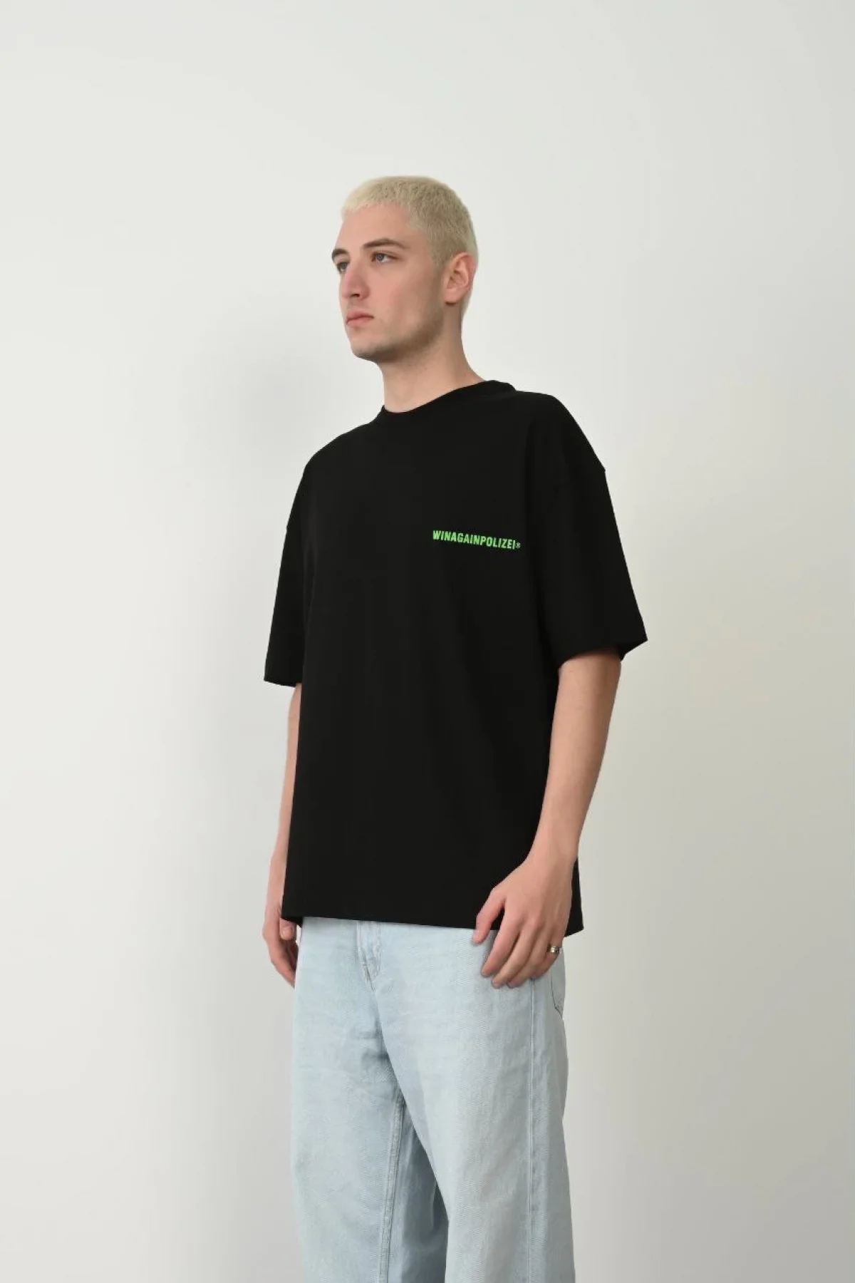 Erkek Baskılı T-Shirt Kısa Kol Bisiklet Yaka Rahat Kalıp Tişört  - Siyah