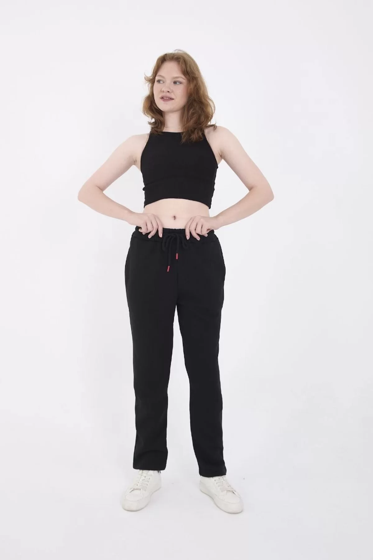 Unisex Üç İplik Basic Eşofman Pantolon - Siyah