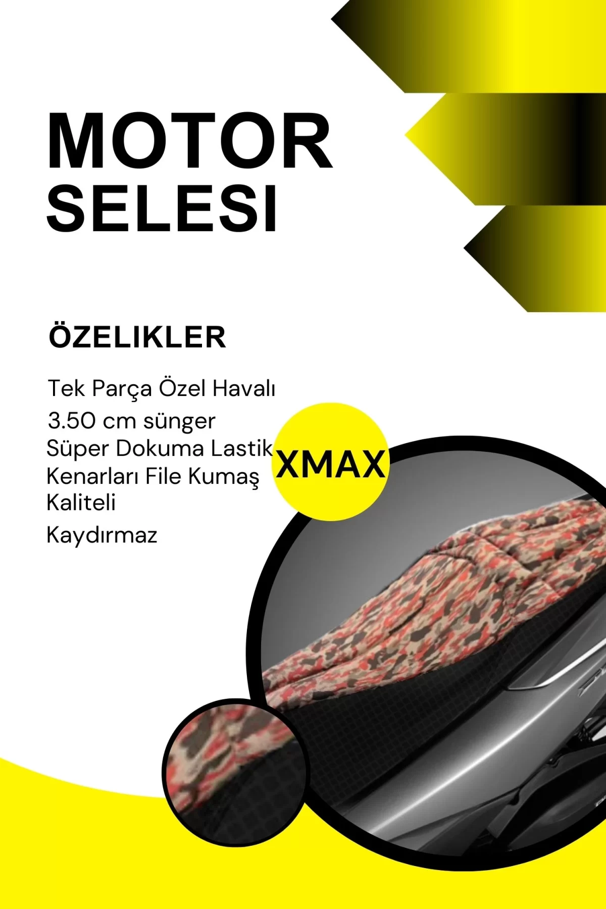 Xmax Forza Motosiklet Hava Destekli Konfor Sele - Kamuflaj