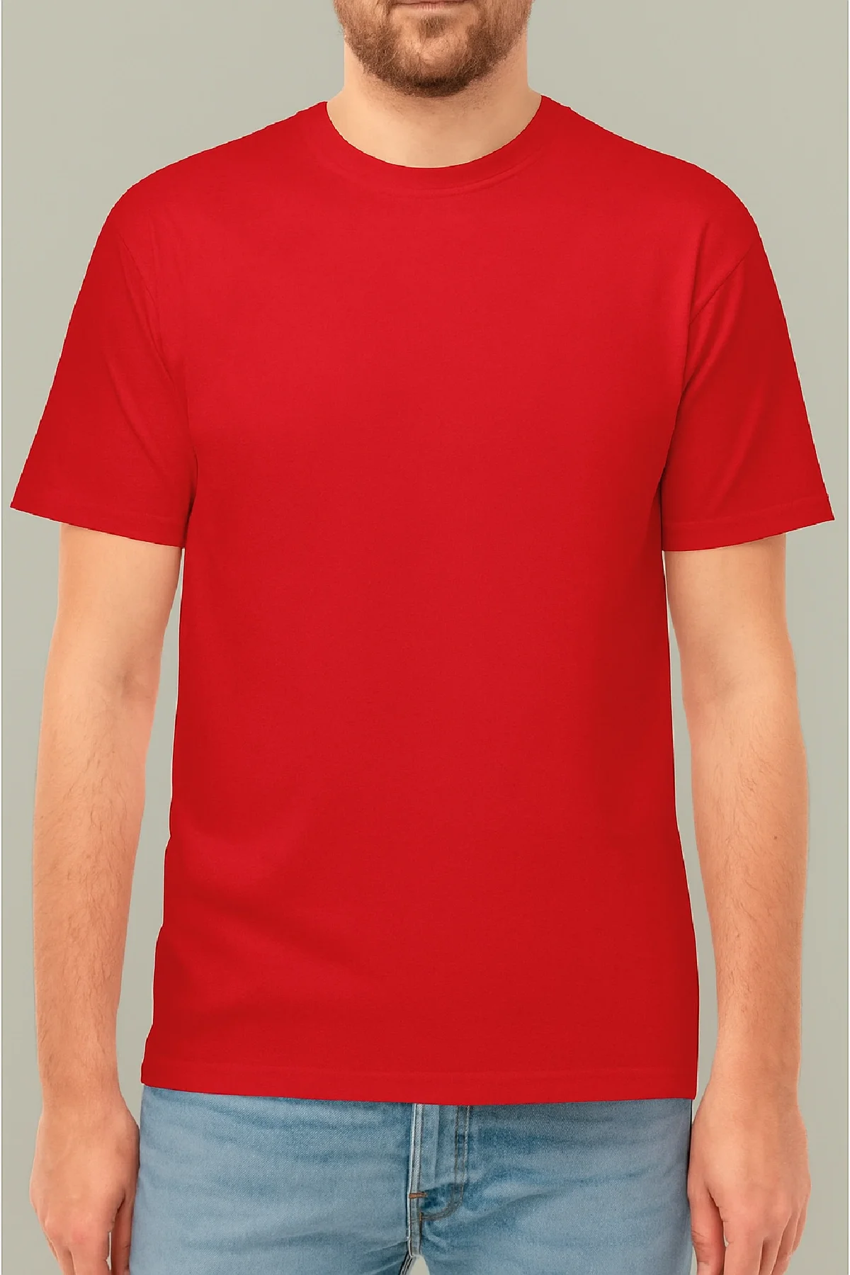 Arka 24/1 Düz Oversize T-shirt T-shirt - Kırmızı