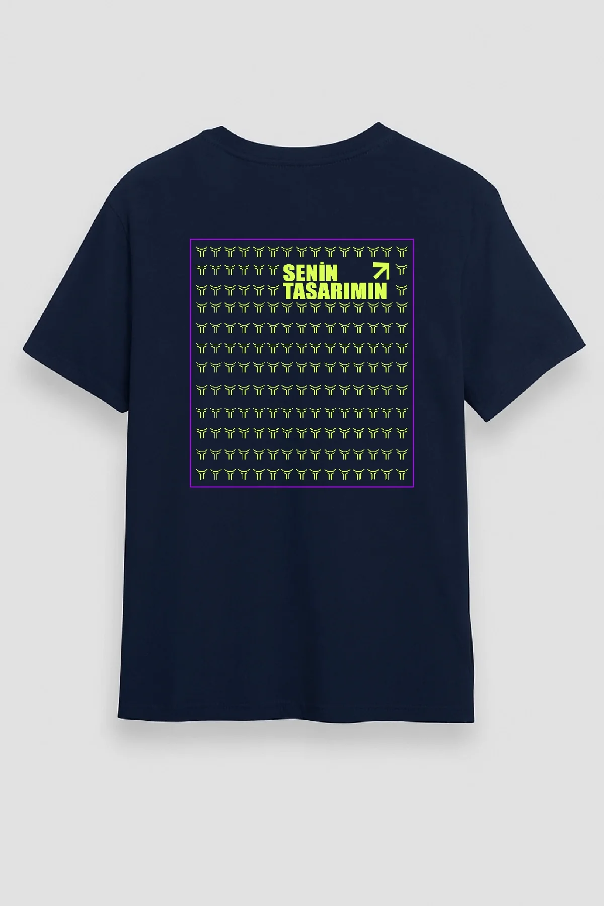 Arka Oversize T-shirt 24/1 Düz - Lacivert