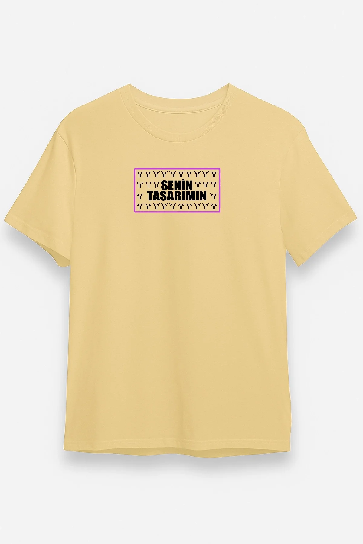 Ön Arka 24/1 Düz Oversize T-shirt - Bej