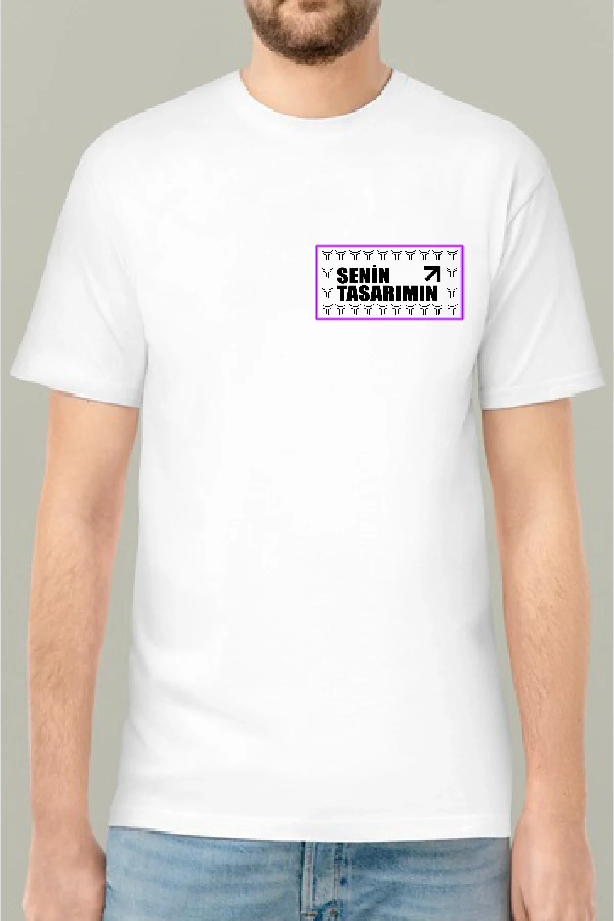 Ön 24/1 Düz Oversize T-shirt - Beyaz