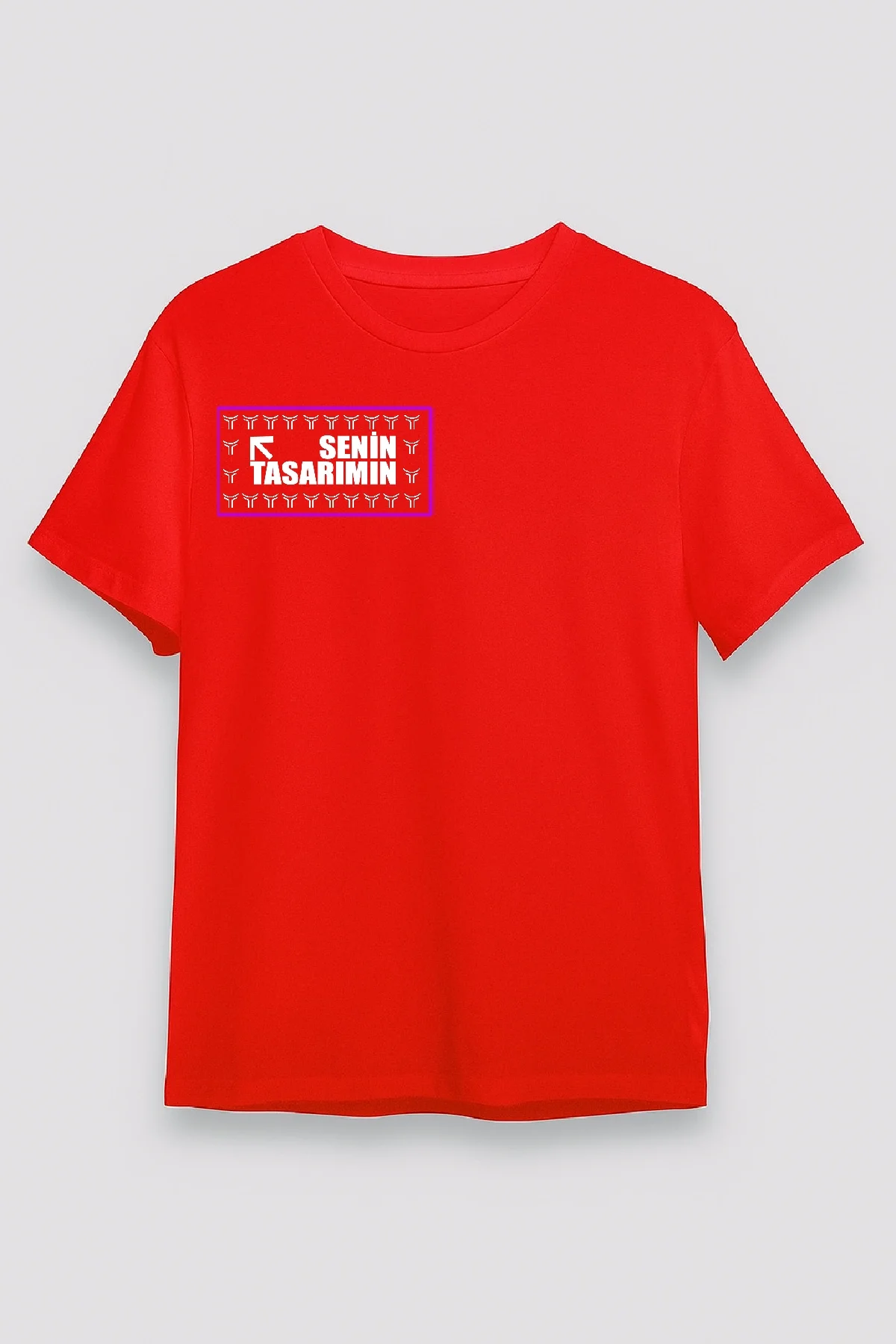 Ön Arka 24/1 Düz Oversize T-shirt - Kırmızı