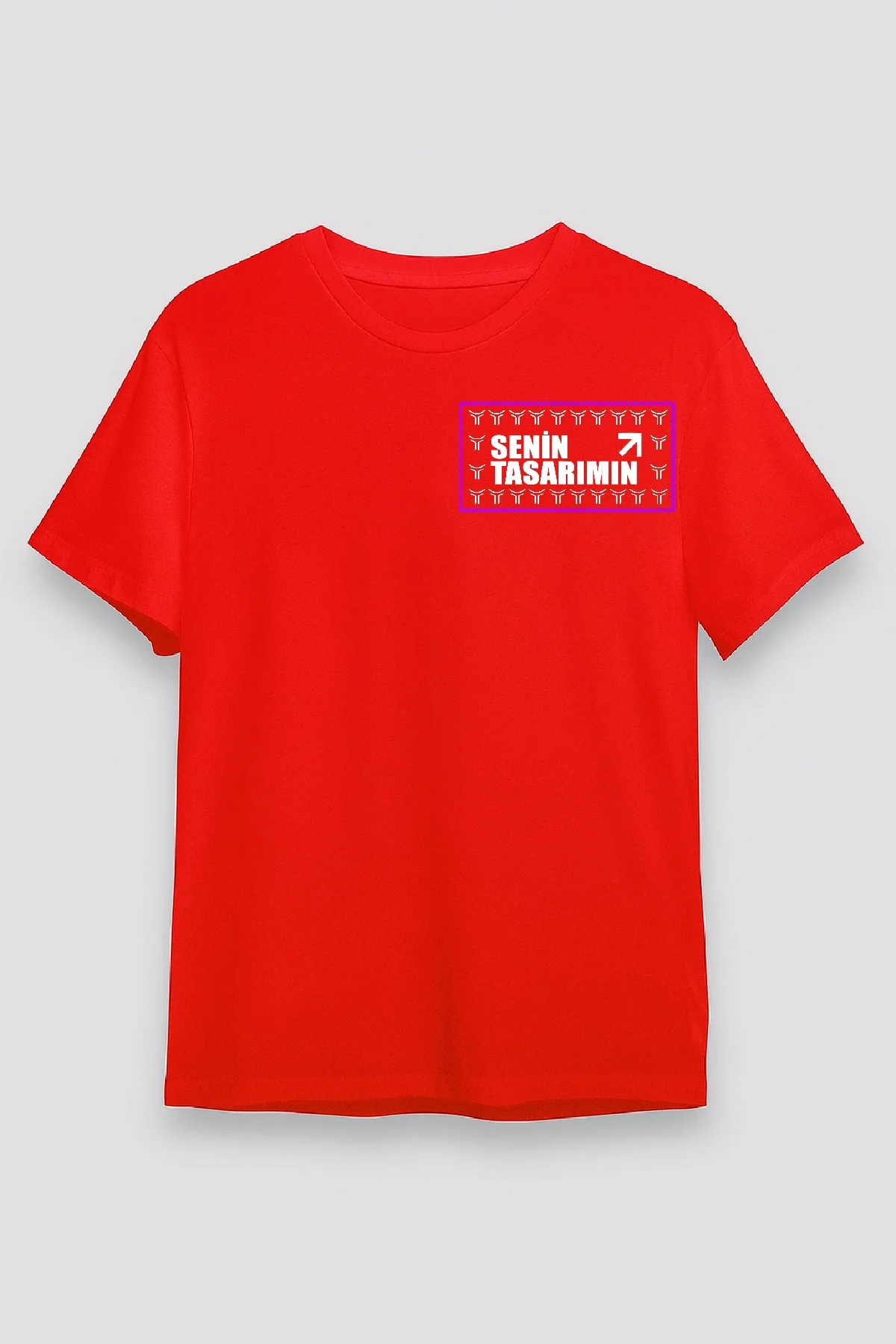 Ön Arka 24/1 Düz Oversize T-shirt - Kırmızı