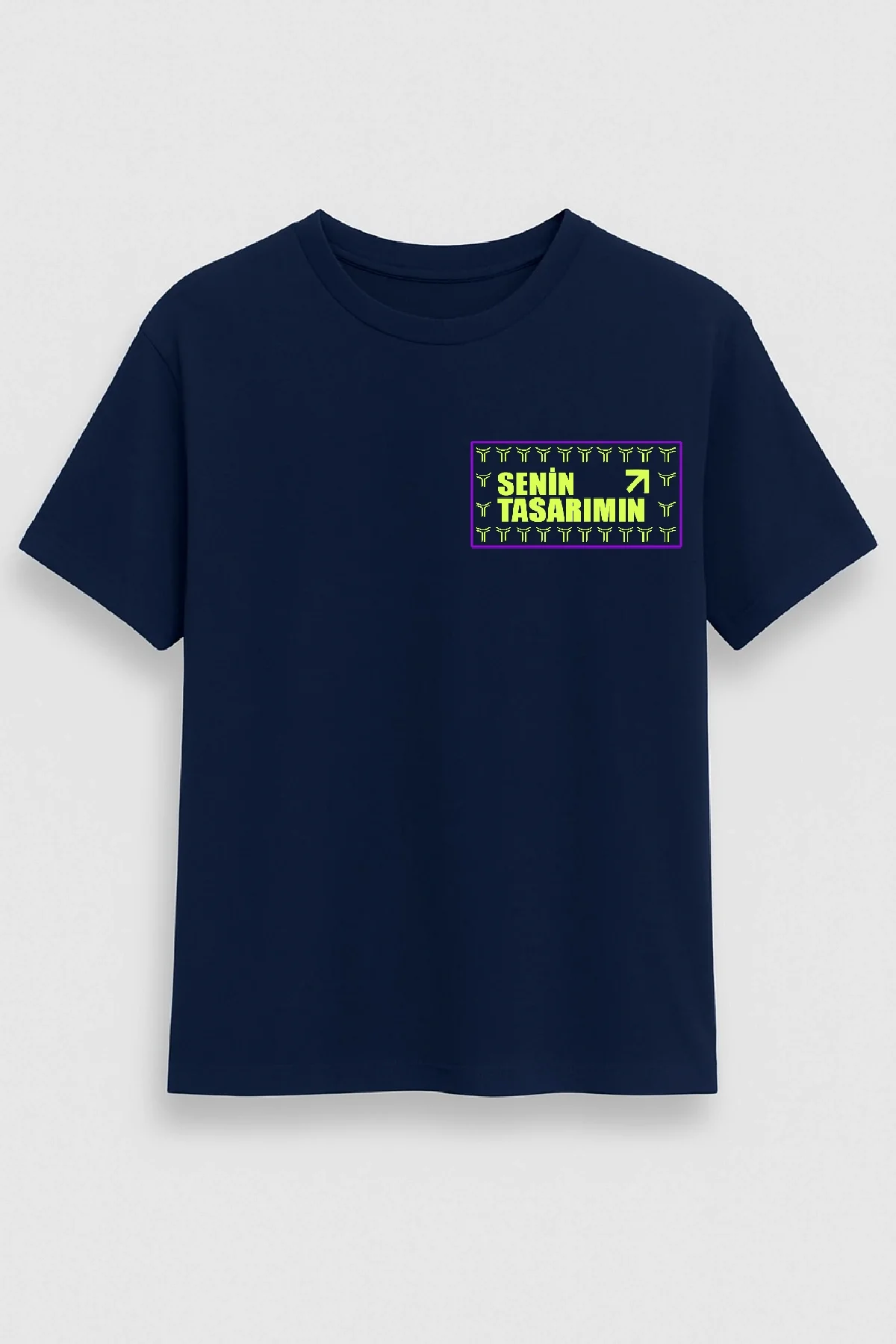 Ön Oversize T-shirt 24/1 Düz- Lacivert