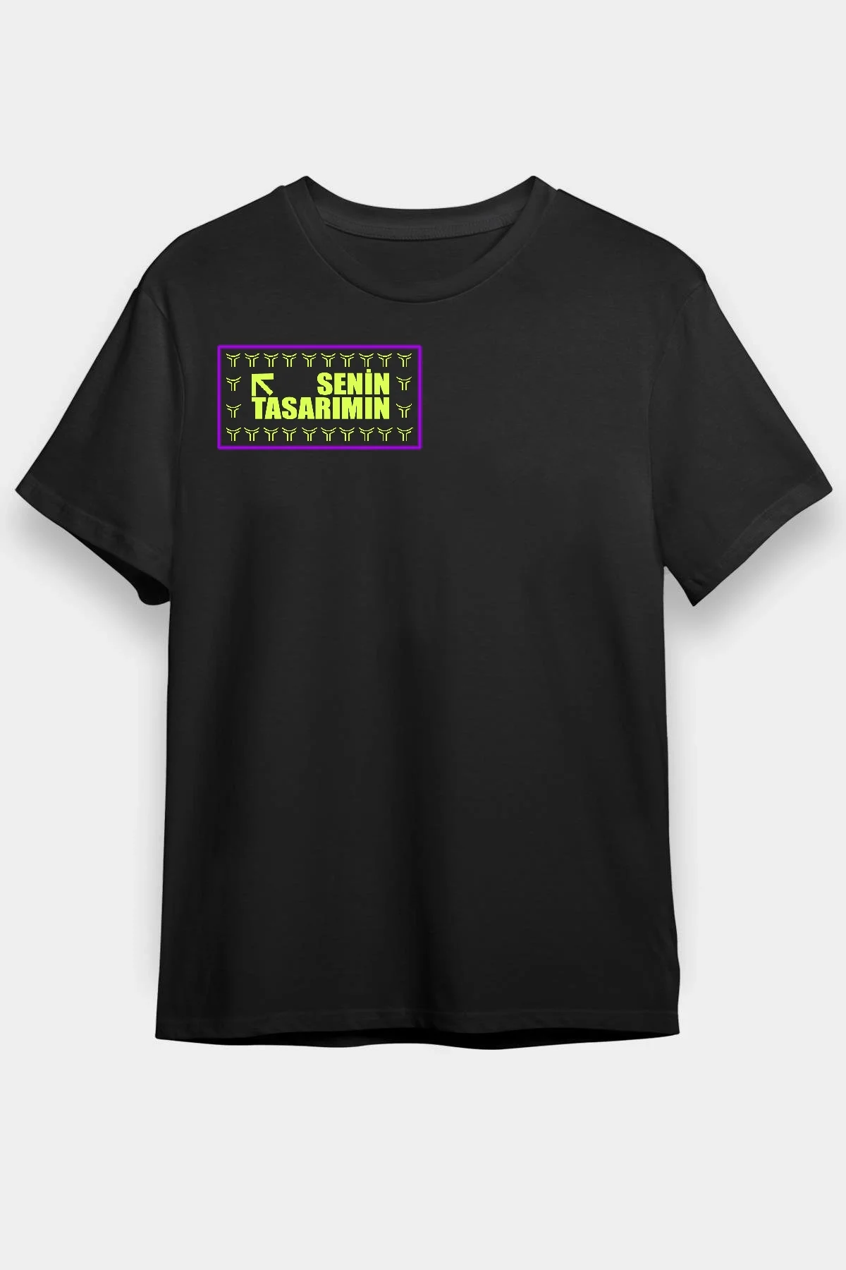 Ön Arka 24/1 Düz Oversize T-shirt - Siyah