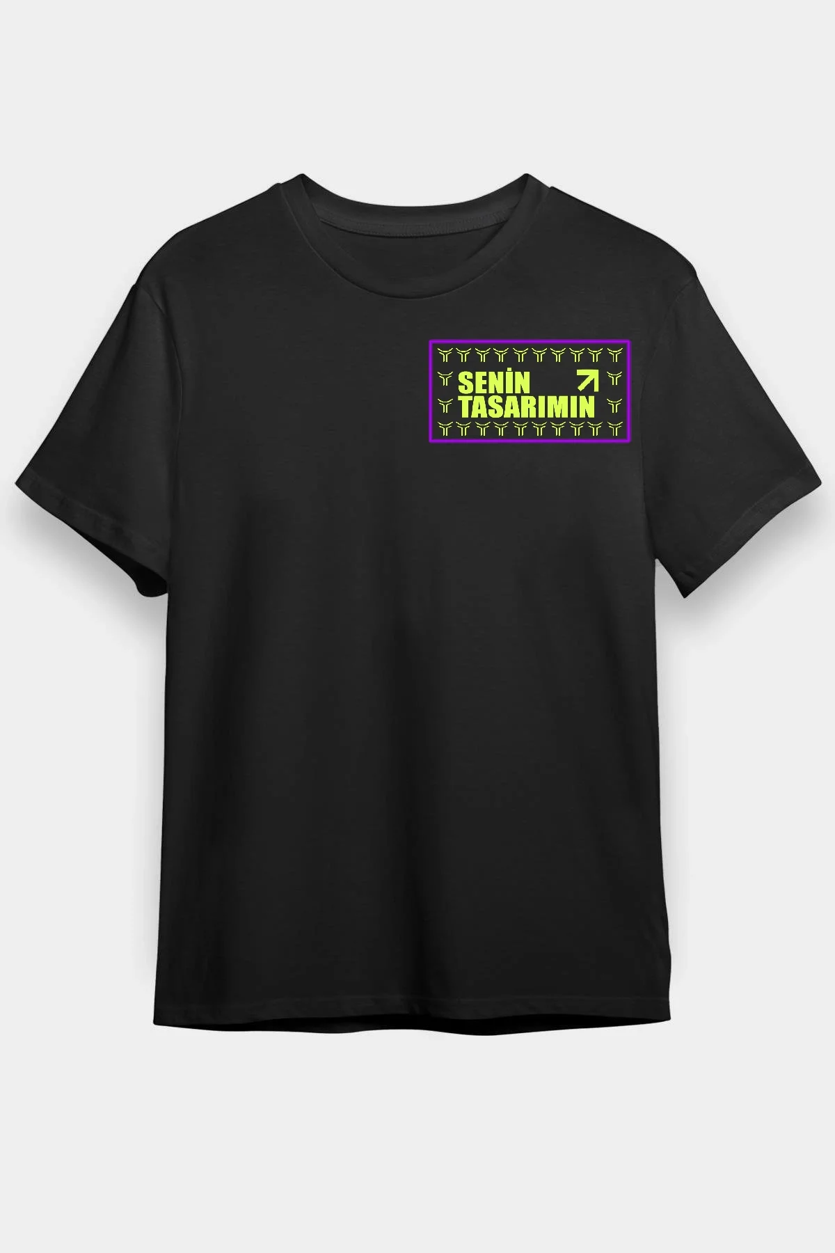 Ön Arka 24/1 Düz Oversize T-shirt - Siyah