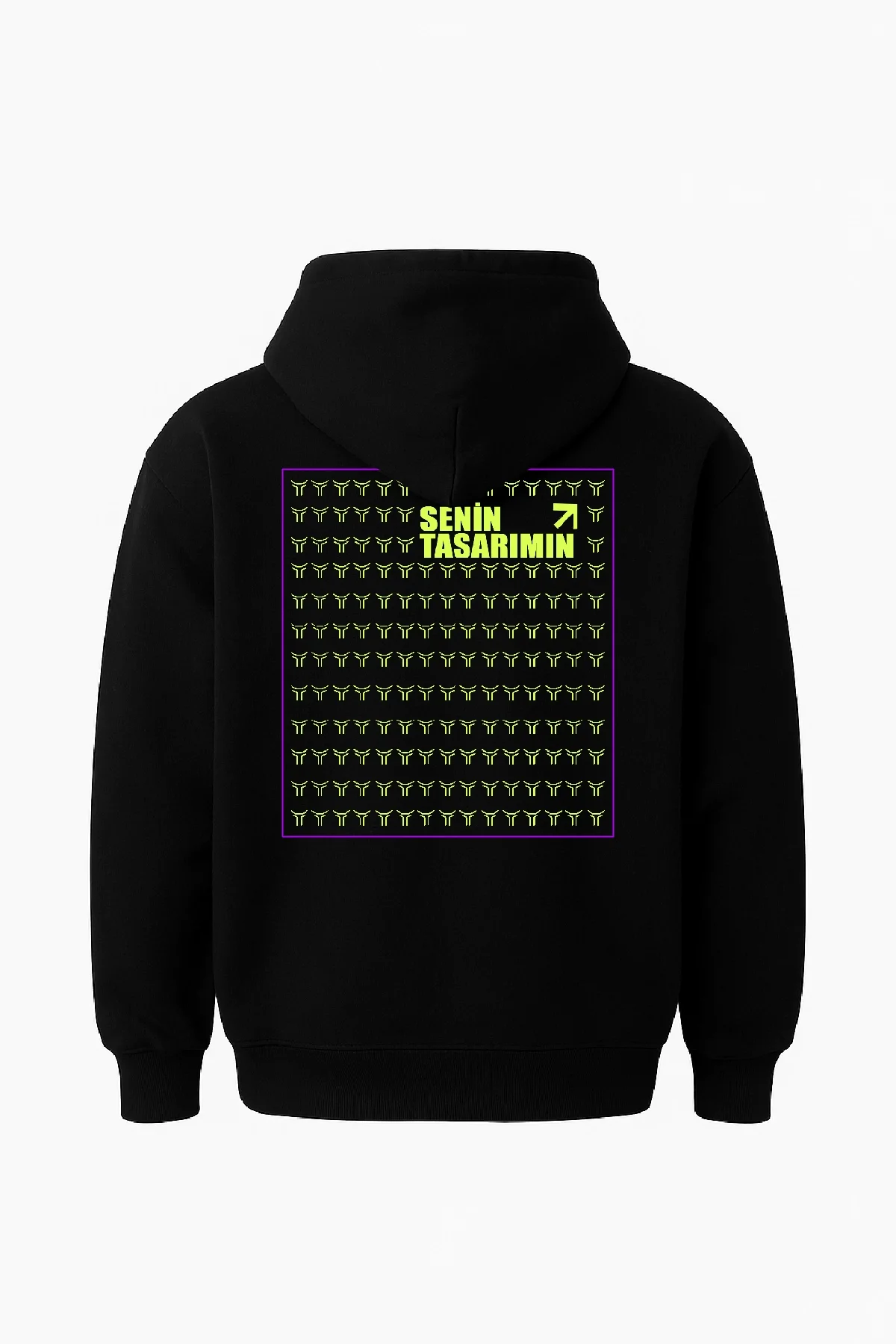 Ön Arka 3 İplik Penye içi Pamuk - Siyah