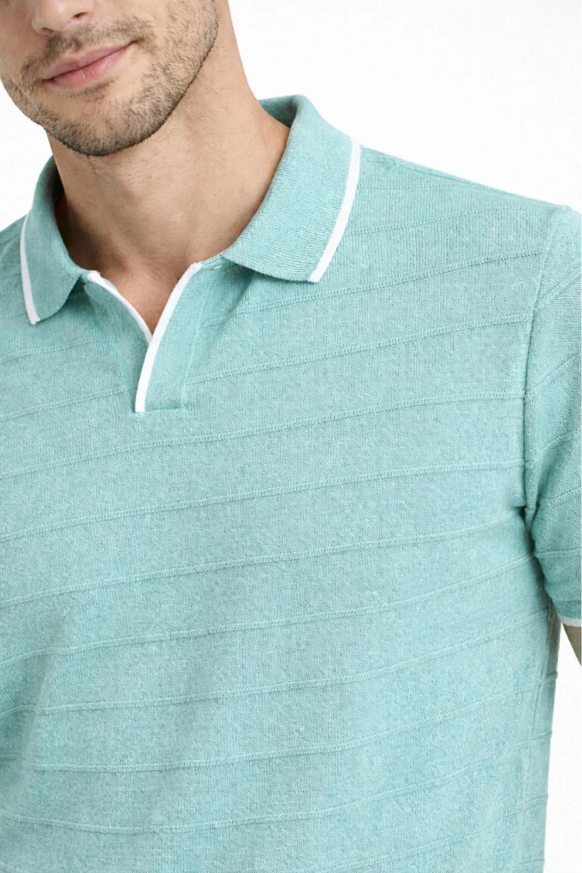 Erkek 3’lü Paket Triko Yakalı Düğmesiz Açık Yaka Fitilli Kısa Kollu Regular Fit Tişört -