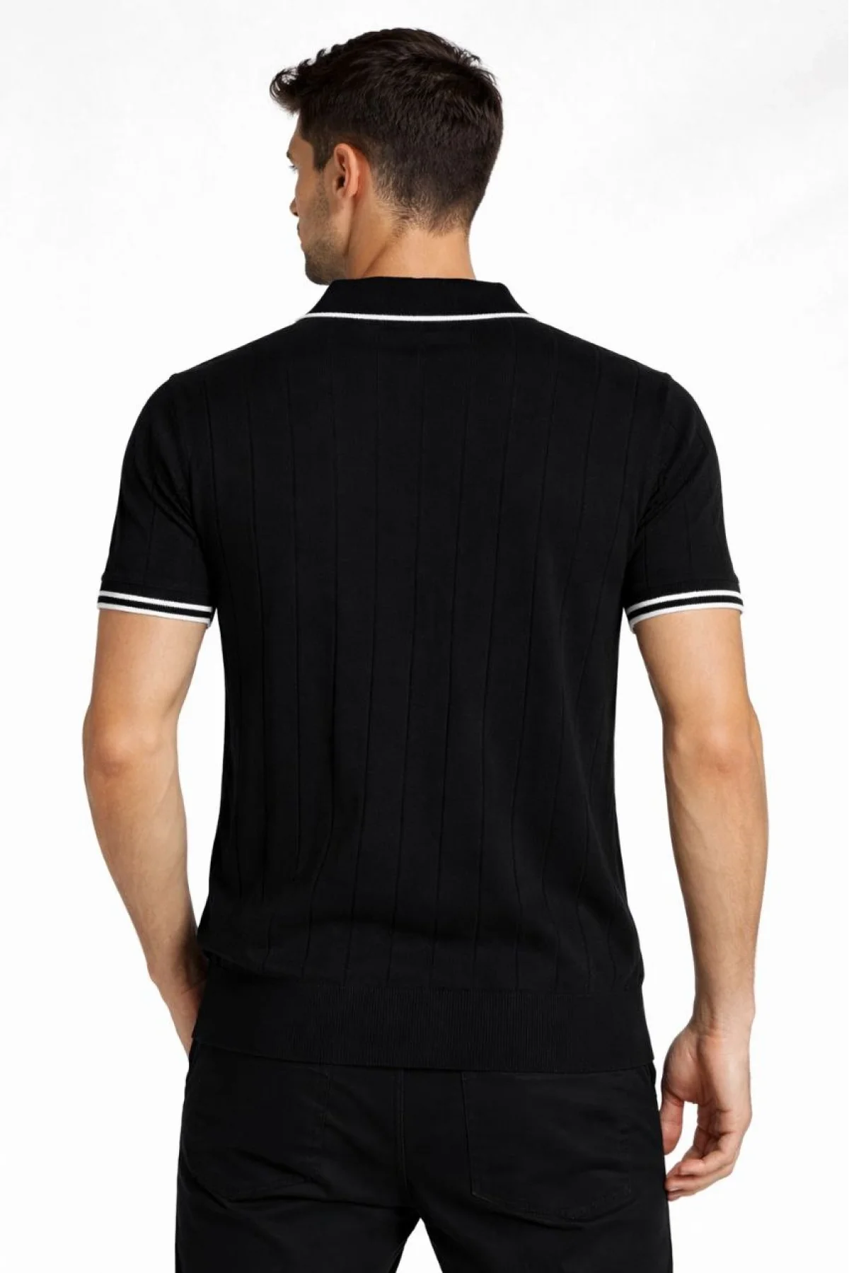 Erkek 3’lü Paket Dokuma Triko Fermuarlı Yakalı Fitilli Kısa Kollu Regular Fit Tişört -