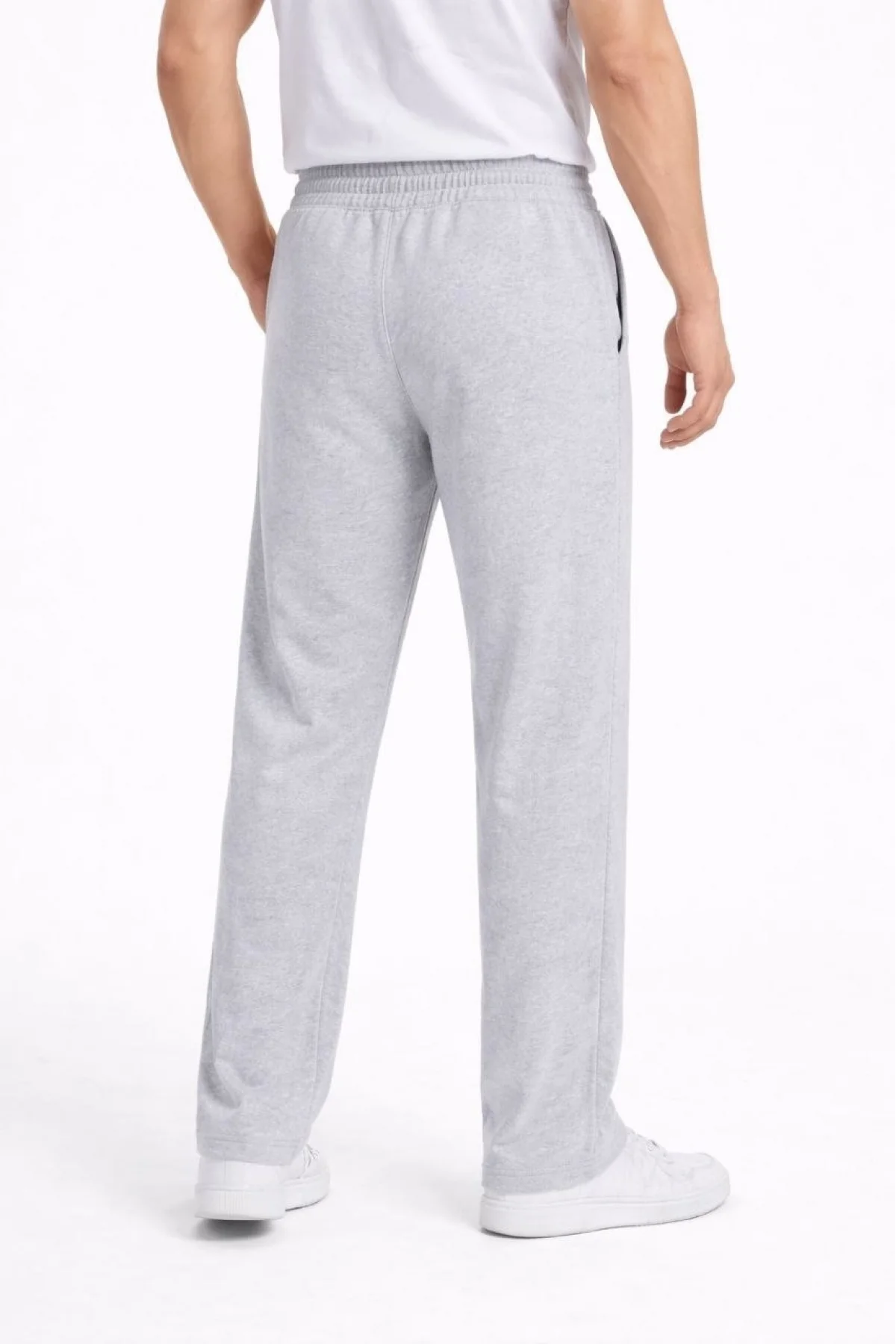 Erkek Düz Paça Beli Lastikli İpli Günlük Spor Eşofman Altı Rahat Fit - Gri