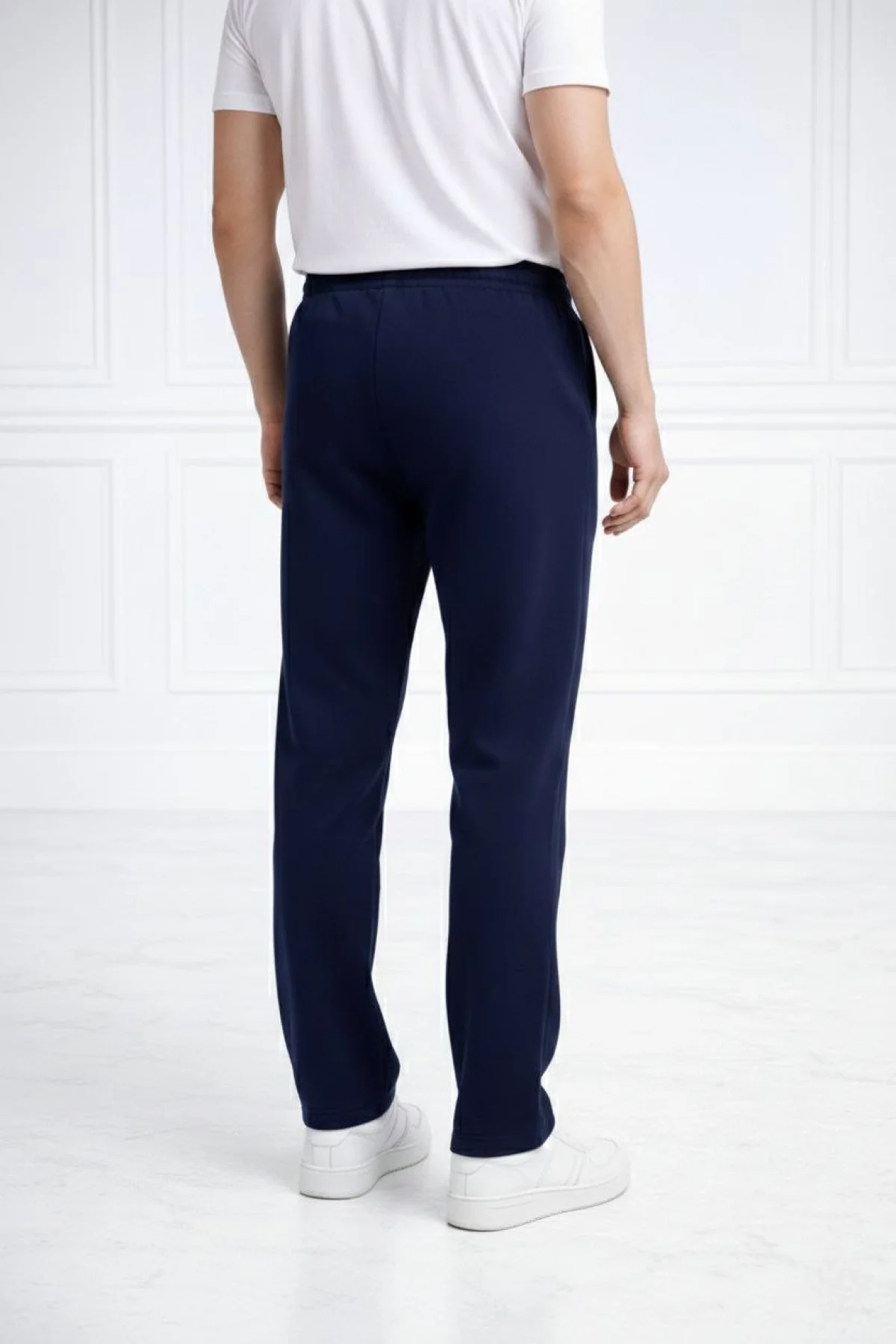 Erkek Düz Paça Beli Lastikli İpli Günlük Spor Eşofman Altı Rahat Fit - Lacivert