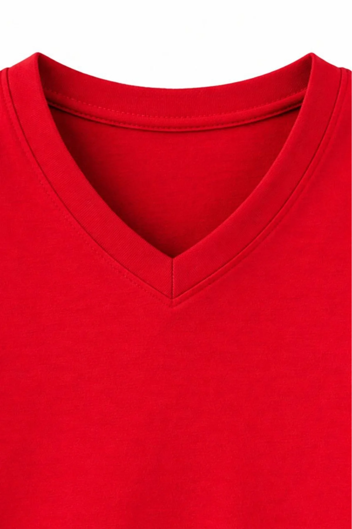 Genç Erkek Çocuk V Yaka Tişört Model - Bordo