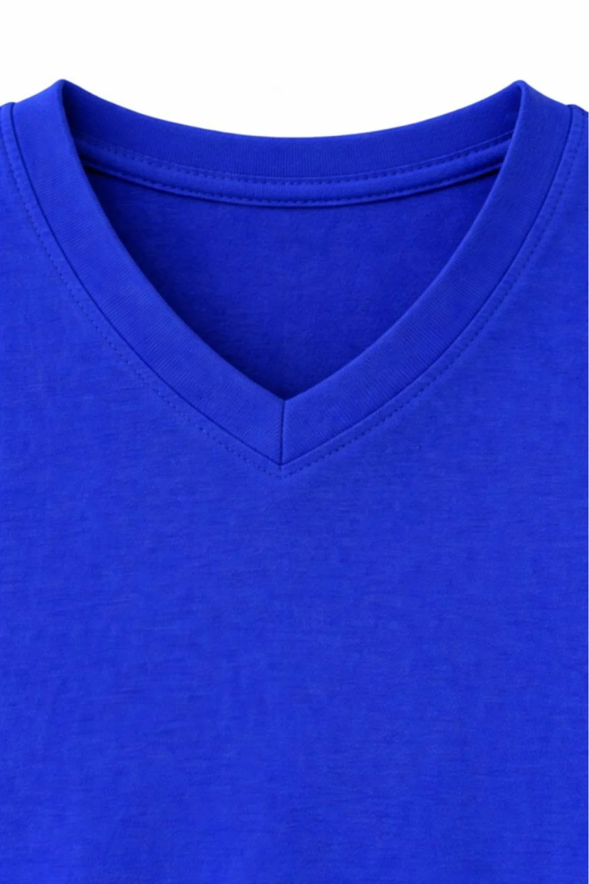Genç Erkek Çocuk V Yaka Tişört Model - Saks Mavisi