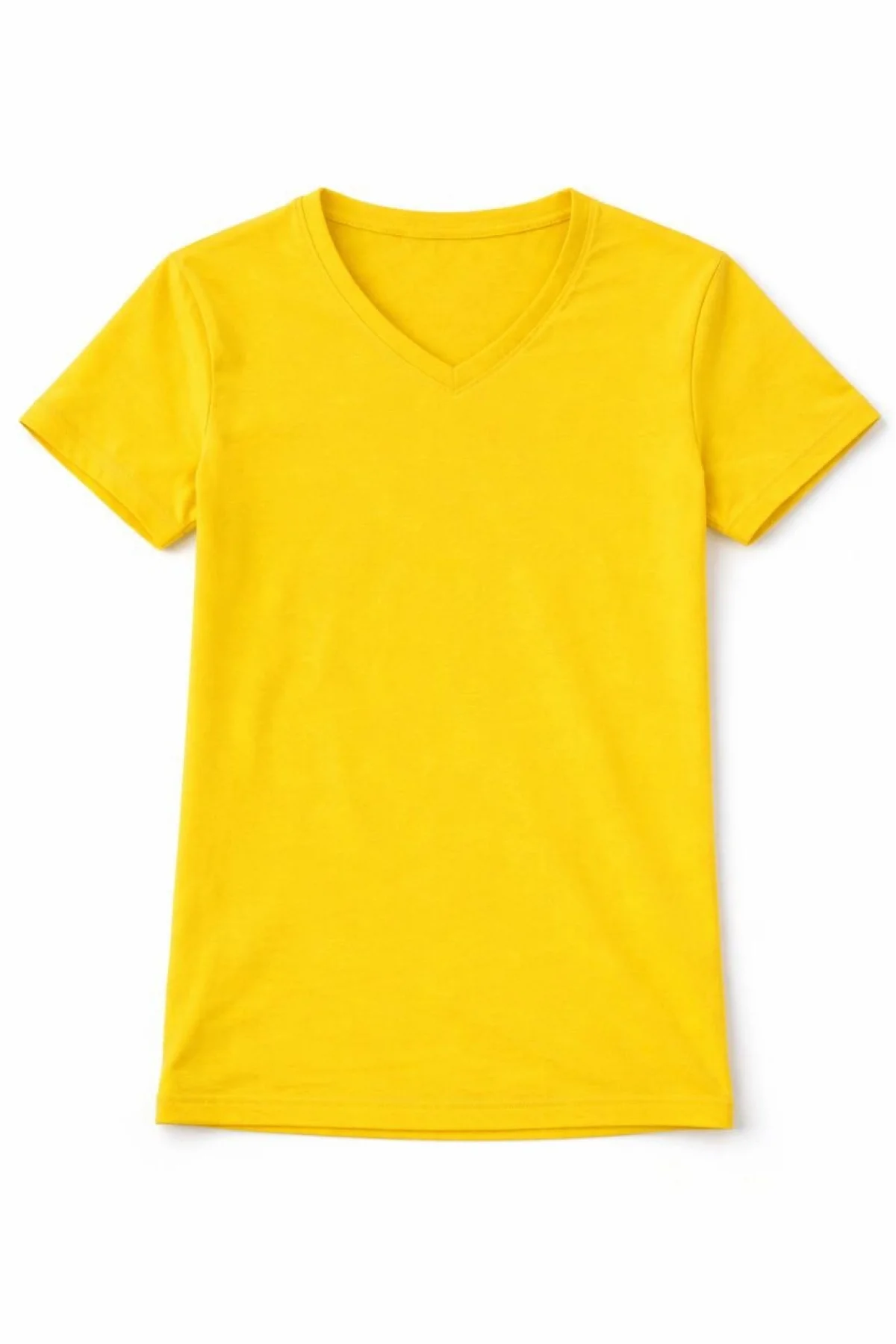 Genç Erkek Çocuk V Yaka Tişört Model - Sarı