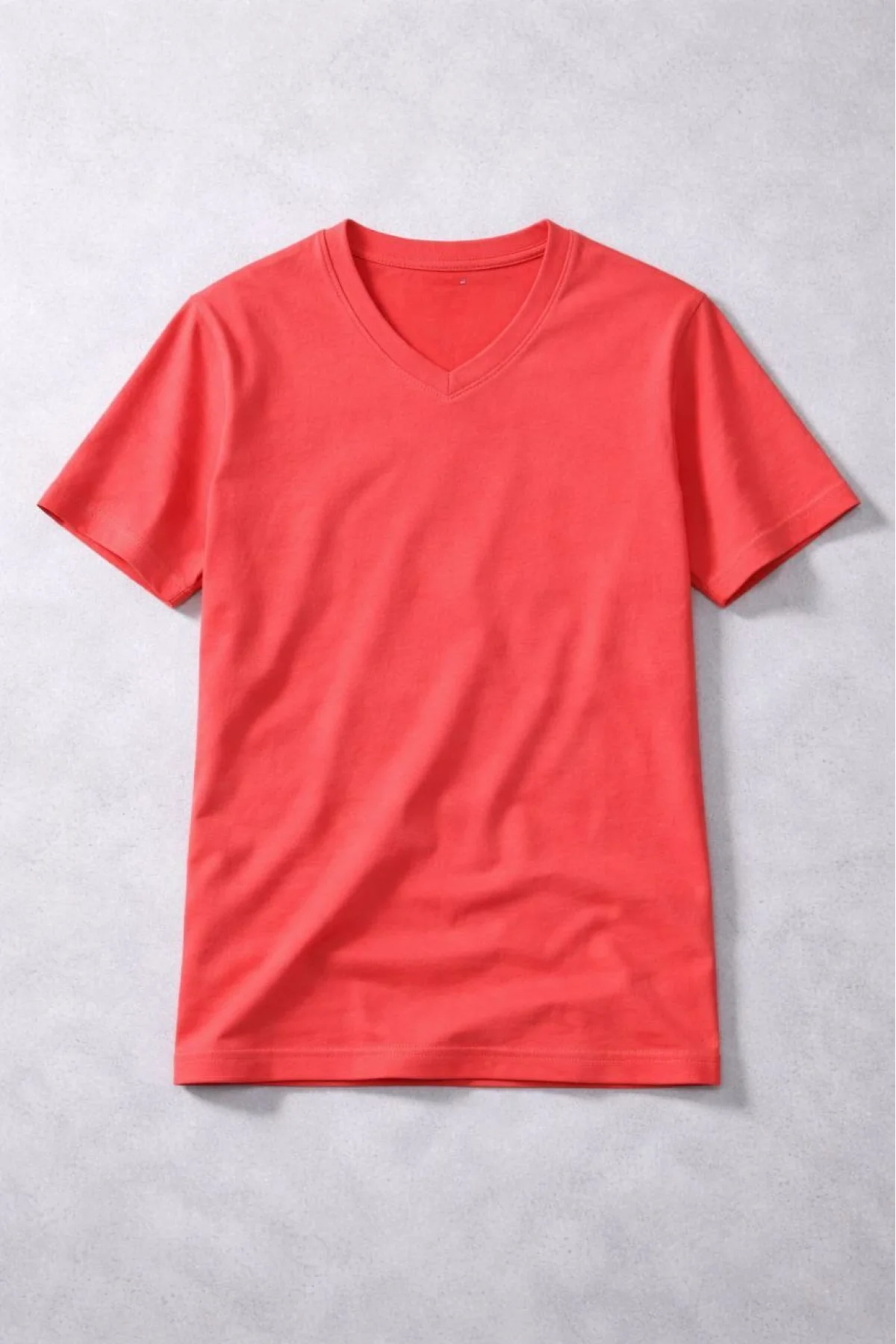 Genç Kız Çocuk V Yaka Tişört Model - Nar Çiçeği