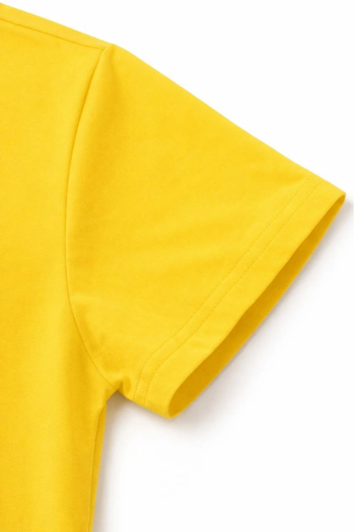 Genç Kız Çocuk V Yaka Tişört Model - Sarı