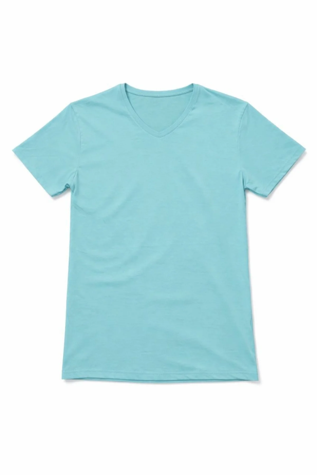 Genç Kız Çocuk V Yaka Tişört Model - Turkuvaz