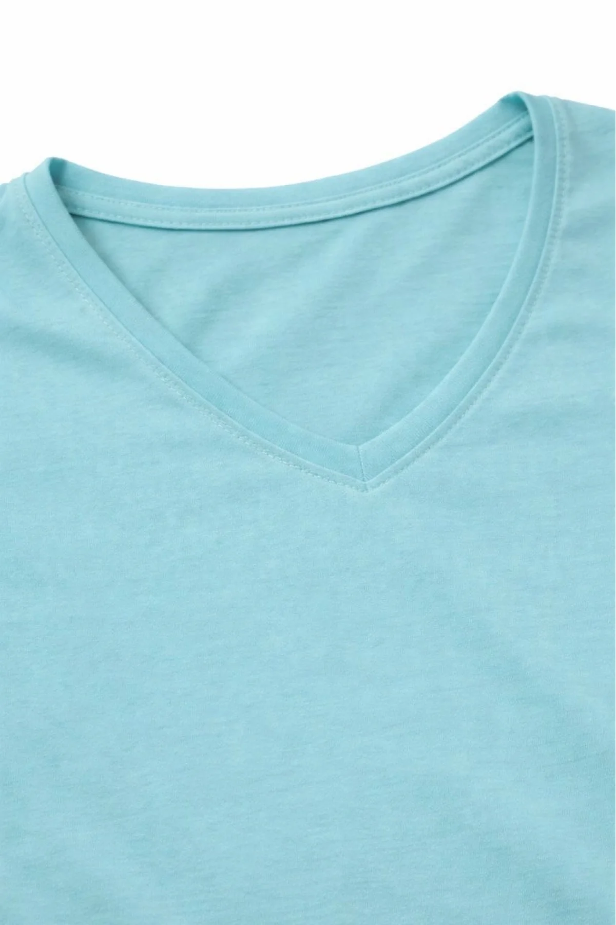 Genç Kız Çocuk V Yaka Tişört Model - Turkuvaz