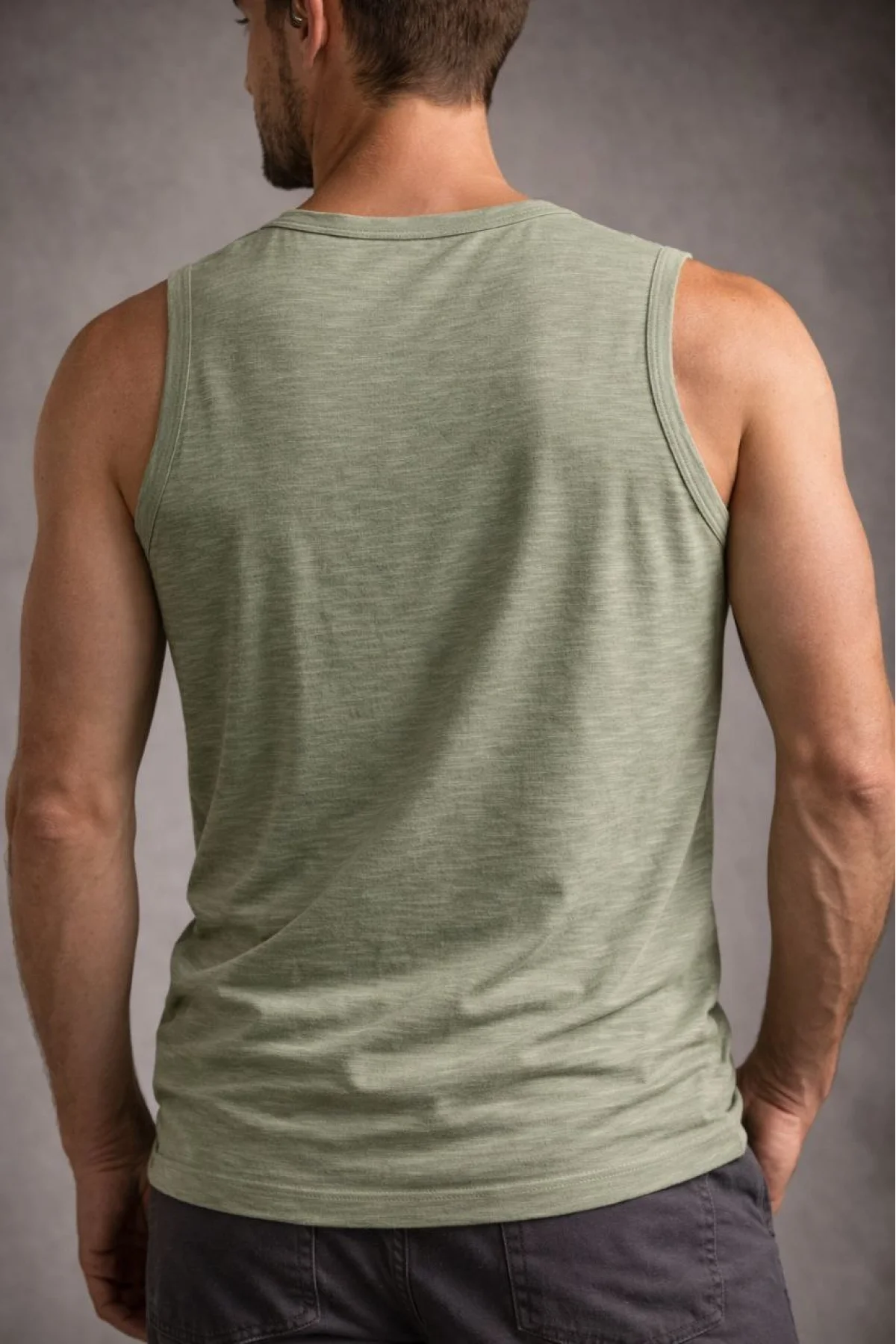 Erkek Flamlı Sıfır Kolsuz Atlet ve Fitness - Mint Yeşili