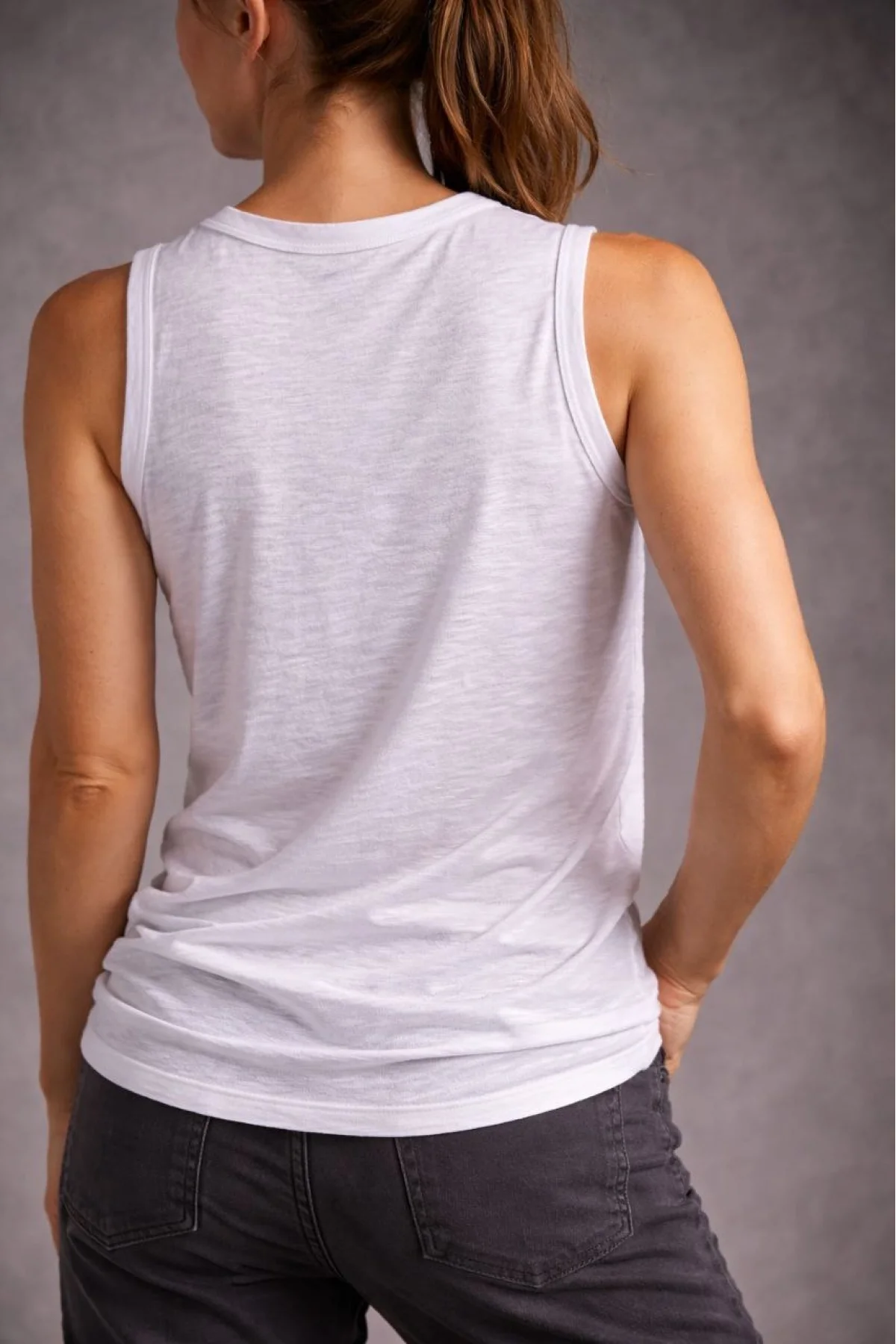 Kadın Flamlı Kumaş Sıfır Kolsuz Atlet  Basic Spor Üst, Günlük ve Fitness Kullanımına Uygun - Beyaz