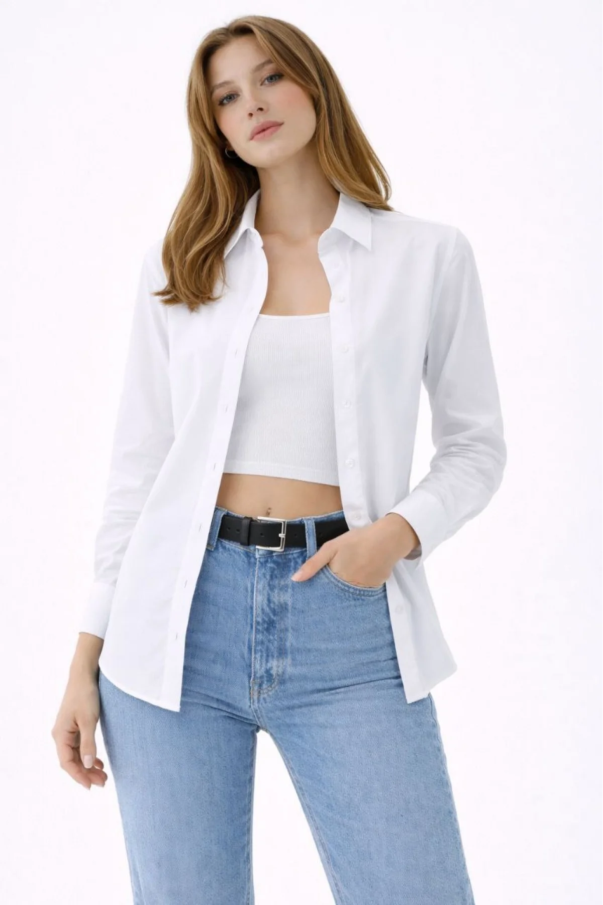 Tesettür Beyaz Gömlekli Pliseli Etek İkili Takım Gündelik ve Ofis Şıklığı - Siyah