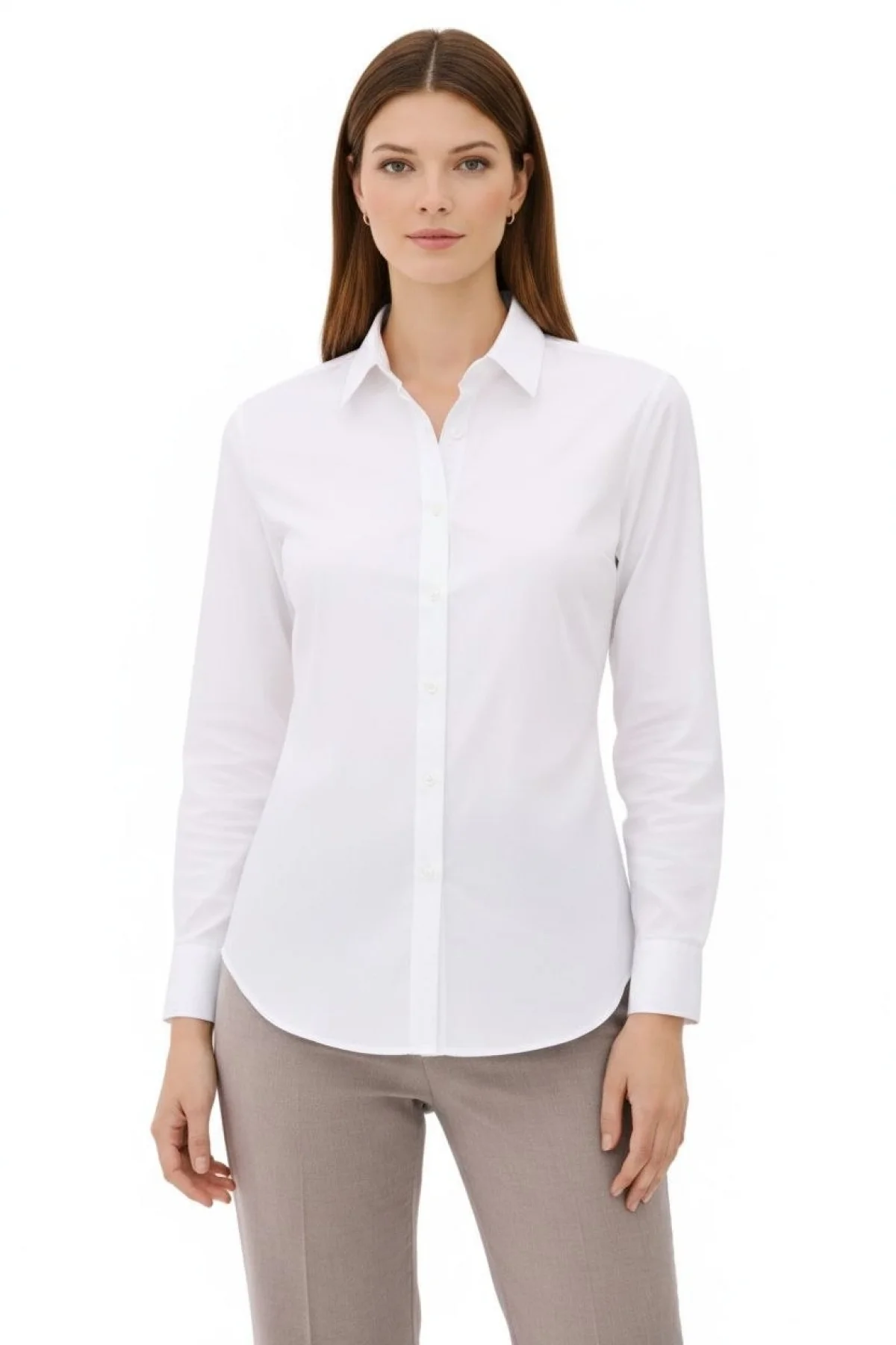 Tesettür Beyaz Gömlekli Pliseli Etek İkili Takım Gündelik ve Ofis Şıklığı - Lacivert