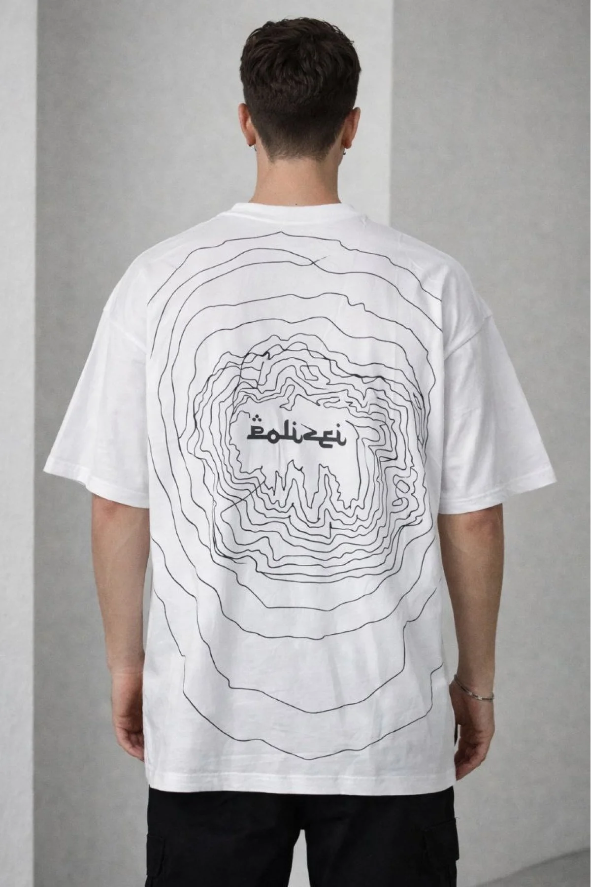 Erkek Bisiklet Yaka Baskılı Kısa Kollu Tişört Streetwear Günlük Basic Pamuklu T-shirt - Beyaz