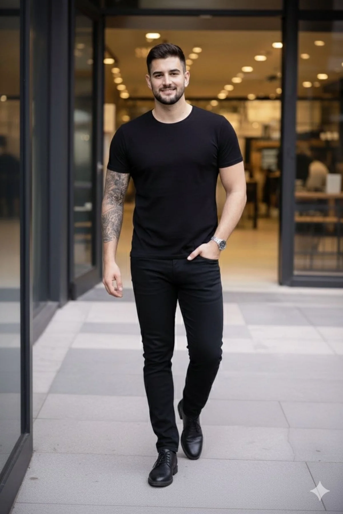 Erkek 3lü Bisiklet Yaka Tişört – Kısa Kollu Yazlık Slim Fit Body - Siyah, Lacivert, Kahverengi