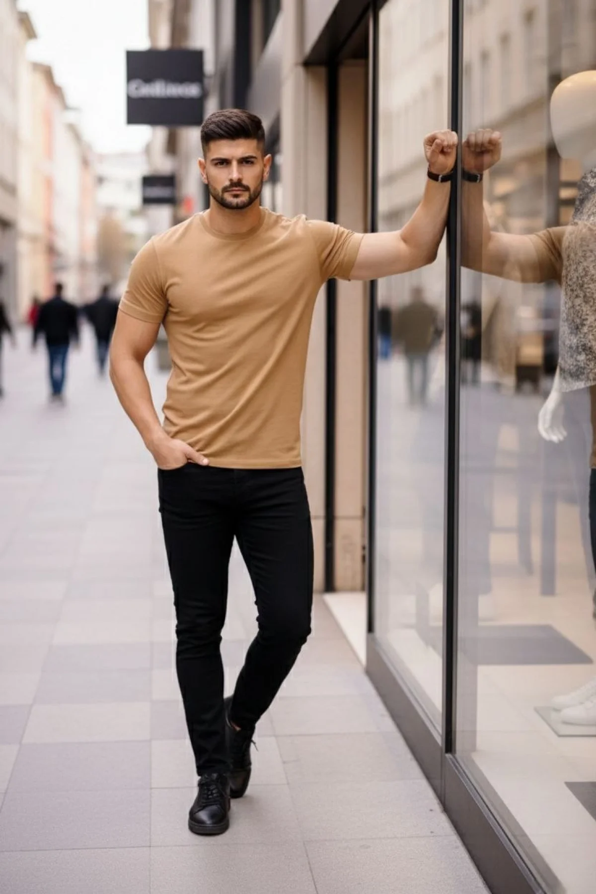 Erkek 3lü Bisiklet Yaka Tişört – Kısa Kollu Yazlık Slim Fit Body - Siyah, Lacivert, Kahverengi