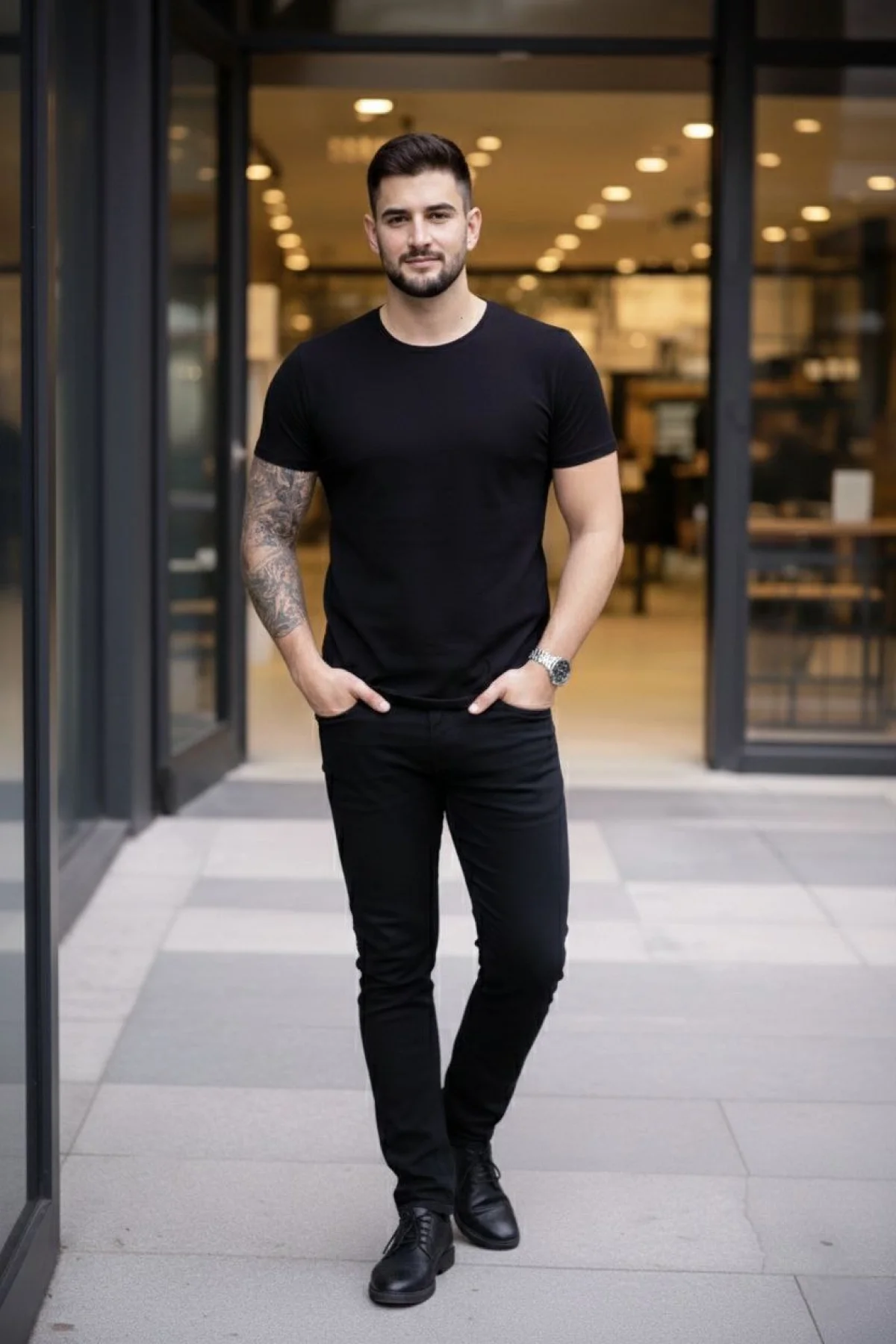 Erkek 3lü Bisiklet Yaka Tişört – Kısa Kollu Yazlık Slim Fit Body - Siyah, Açık Mavi, Bordo