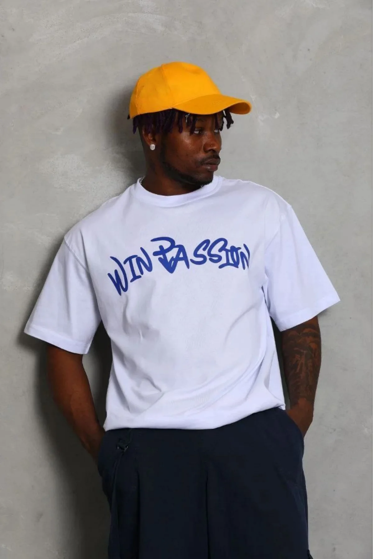 Erkek Baskılı T-Shirt Kısa Kol Bisiklet Yaka Regular Fit Rahat Kalıp Günlük Tişört - Beyaz