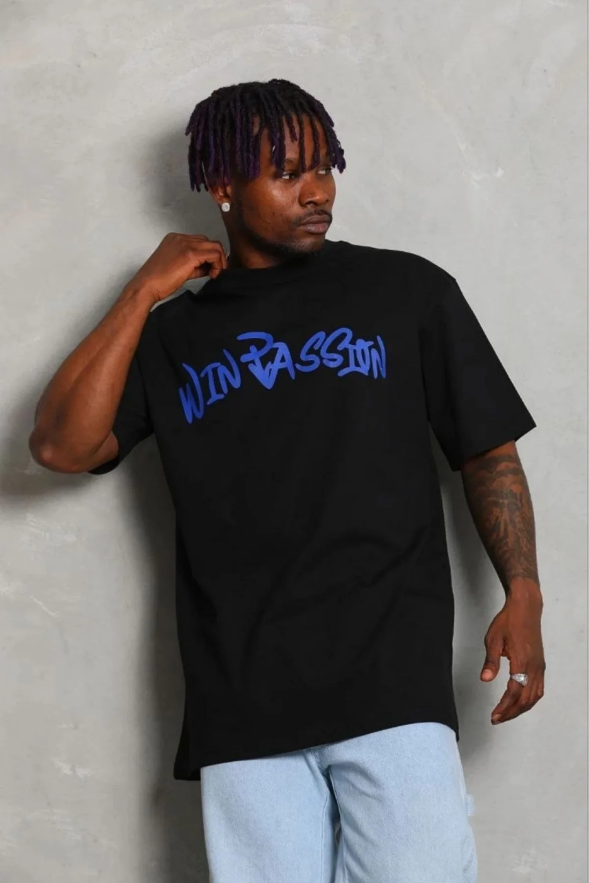 Erkek Baskılı T-Shirt Kısa Kol Bisiklet Yaka Regular Fit Rahat Kalıp Günlük Tişört - Siyah