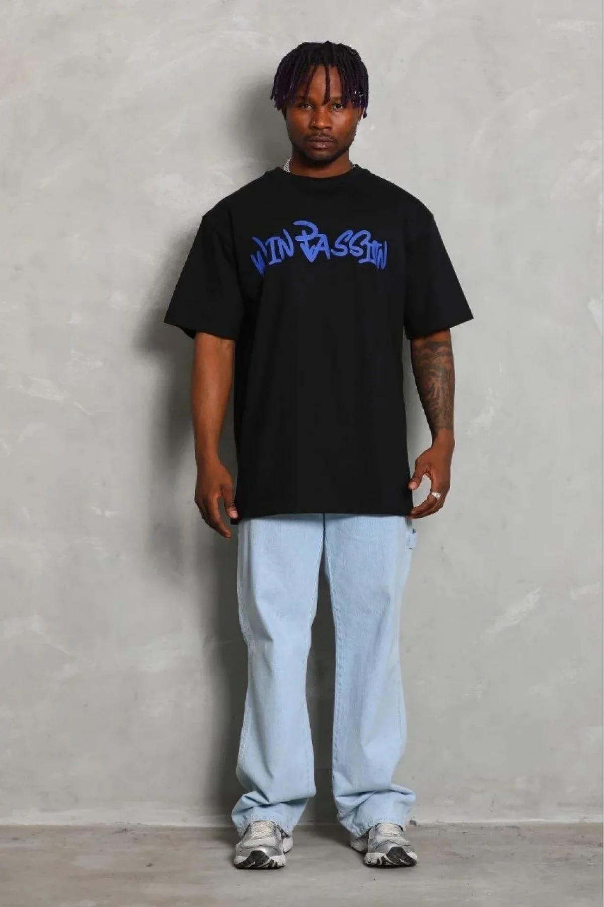 Erkek Baskılı T-Shirt Kısa Kol Bisiklet Yaka Regular Fit Rahat Kalıp Günlük Tişört - Siyah