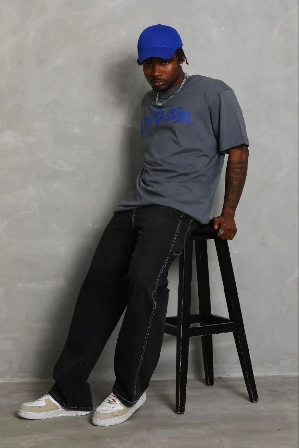 Erkek Baskılı T-Shirt Kısa Kol Bisiklet Yaka Regular Fit Rahat Kalıp Günlük Tişört - Füme