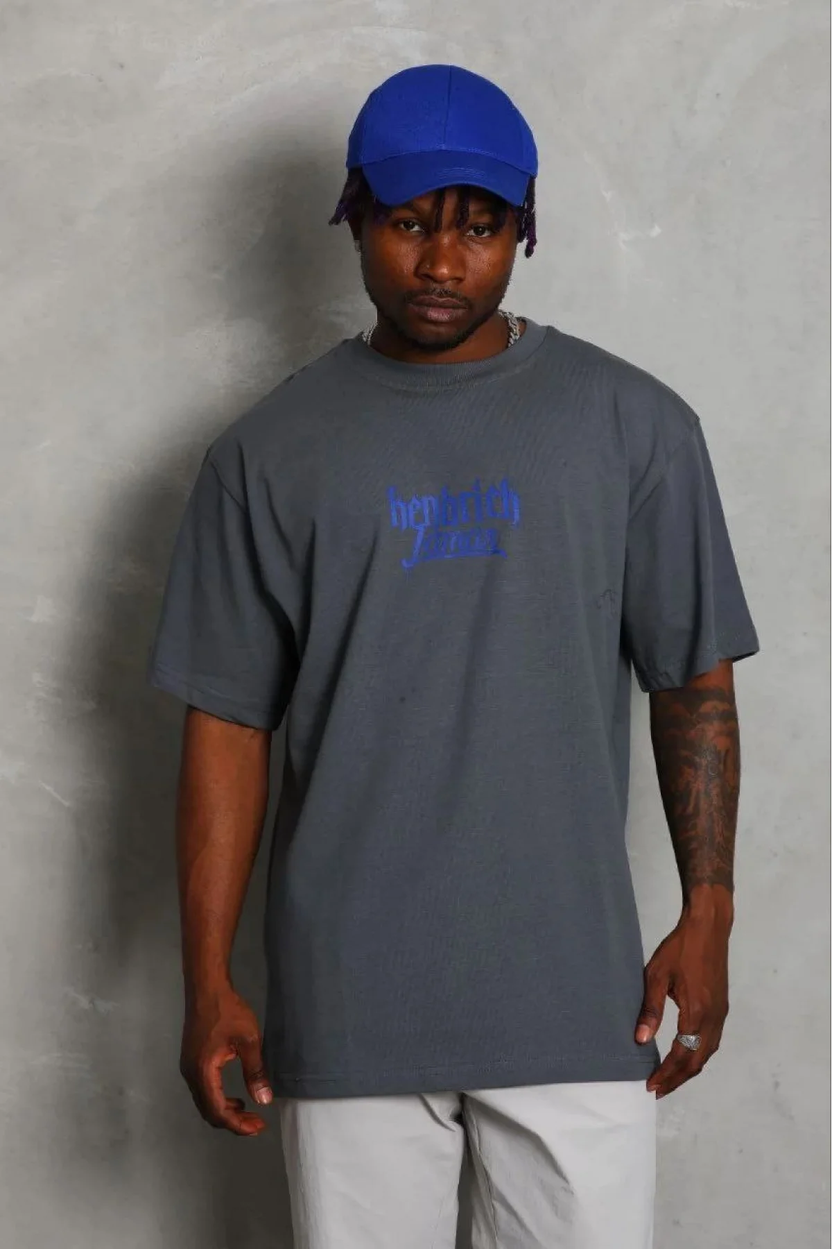 Erkek Baskılı T-Shirt Kısa Kol Bisiklet Yaka Regular Fit Rahat Kalıp Günlük Tişört - Füme