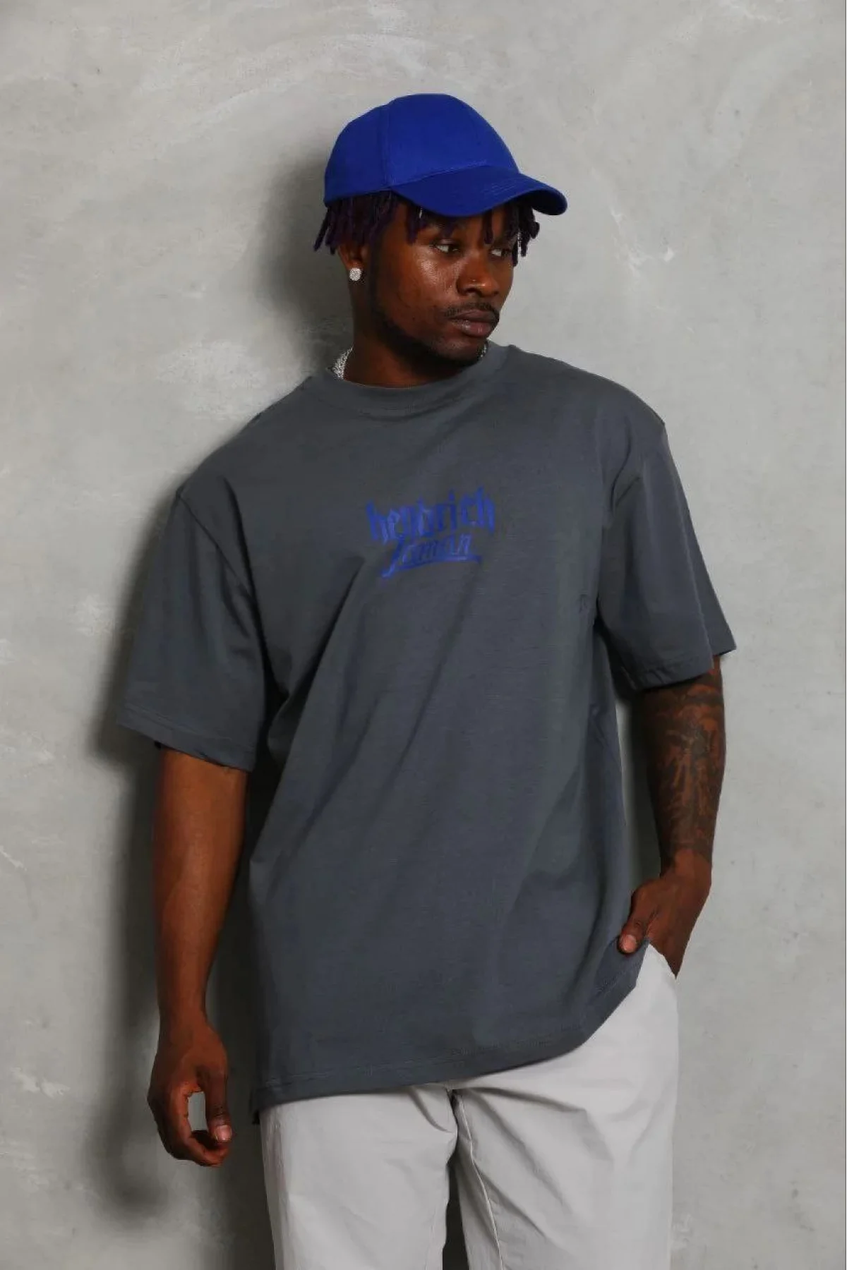 Erkek Baskılı T-Shirt Kısa Kol Bisiklet Yaka Regular Fit Rahat Kalıp Günlük Tişört - Füme