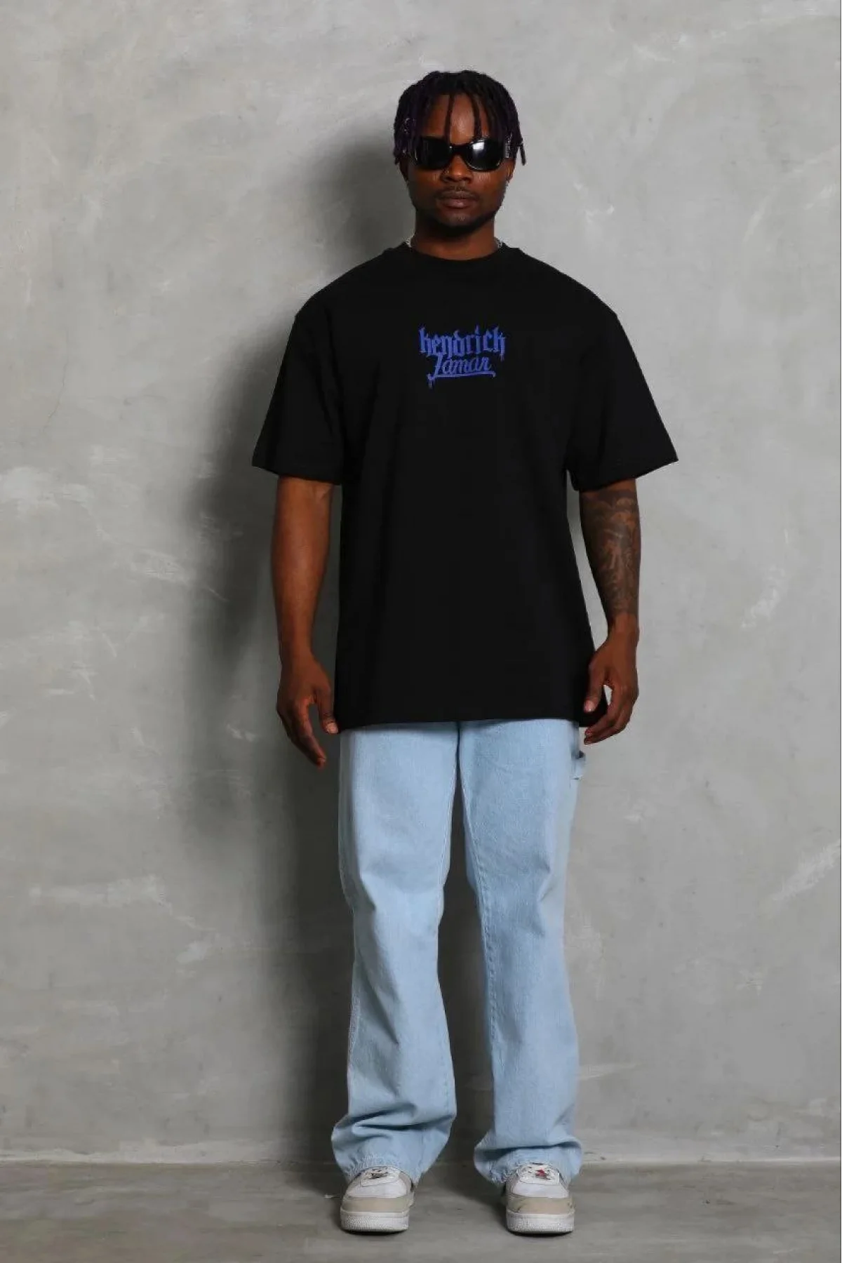 Erkek Baskılı T-Shirt Kısa Kol Bisiklet Yaka Regular Fit Rahat Kalıp Günlük Tişört - Siyah