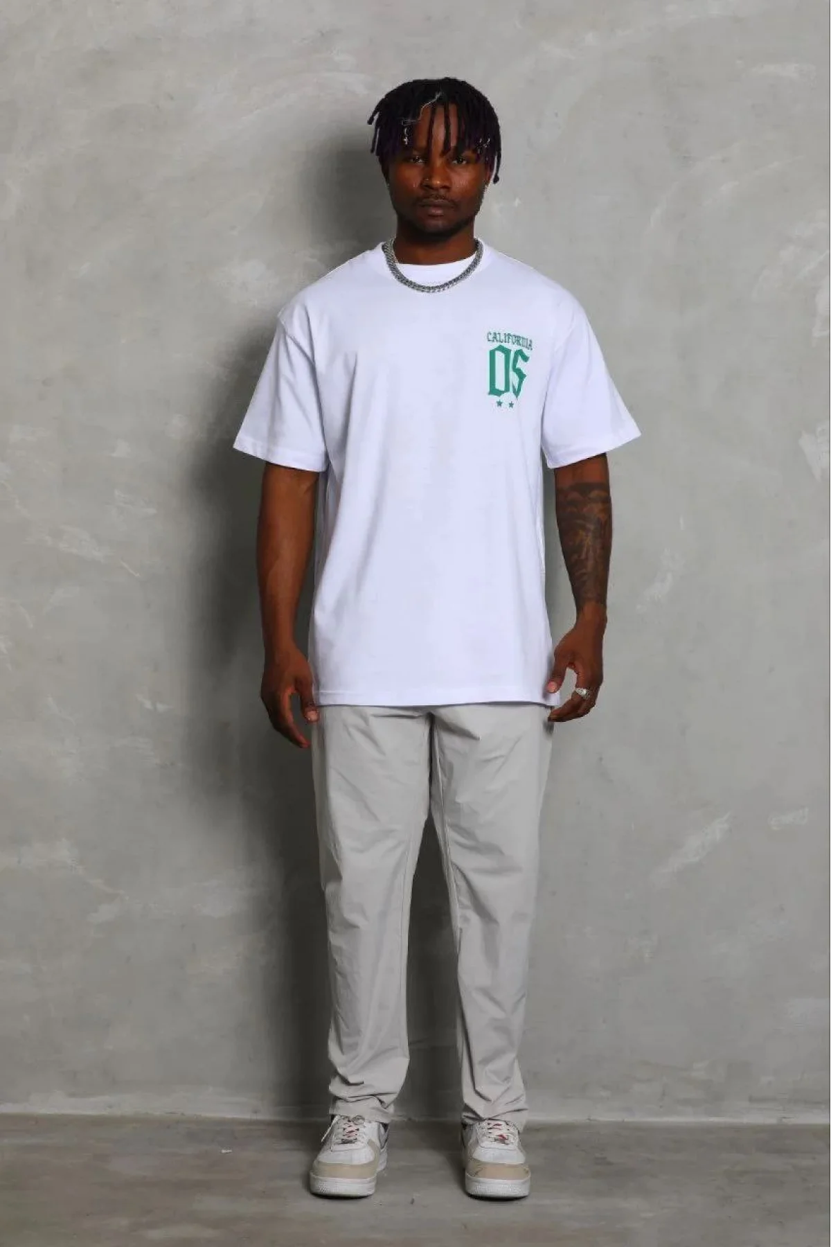 Erkek Baskılı T-Shirt Kısa Kol Bisiklet Yaka Regular Fit Rahat Kalıp Günlük Tişört - Beyaz