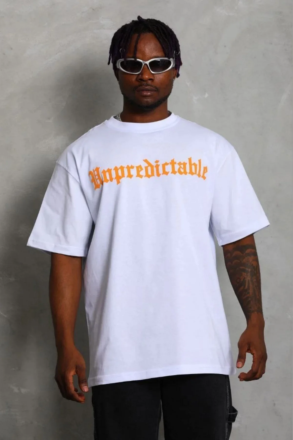 Erkek Baskılı T-Shirt Kısa Kol Bisiklet Yaka Regular Fit Rahat Kalıp Günlük Tişört - Beyaz