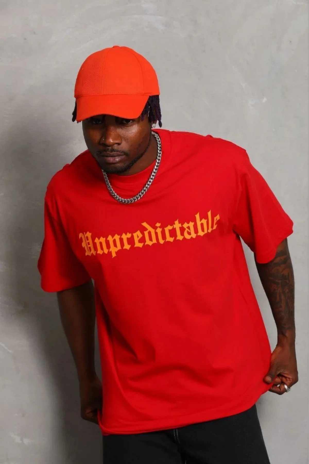 Erkek Baskılı T-Shirt Kısa Kol Bisiklet Yaka Regular Fit Rahat Kalıp Günlük Tişört - Kırmızı