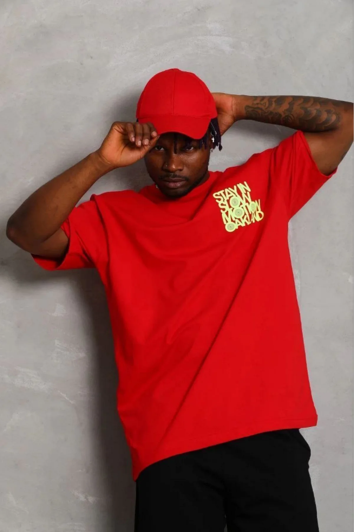 Erkek Baskılı T-Shirt Kısa Kol Bisiklet Yaka Regular Fit Rahat Kalıp Günlük Tişört - Kırmızı