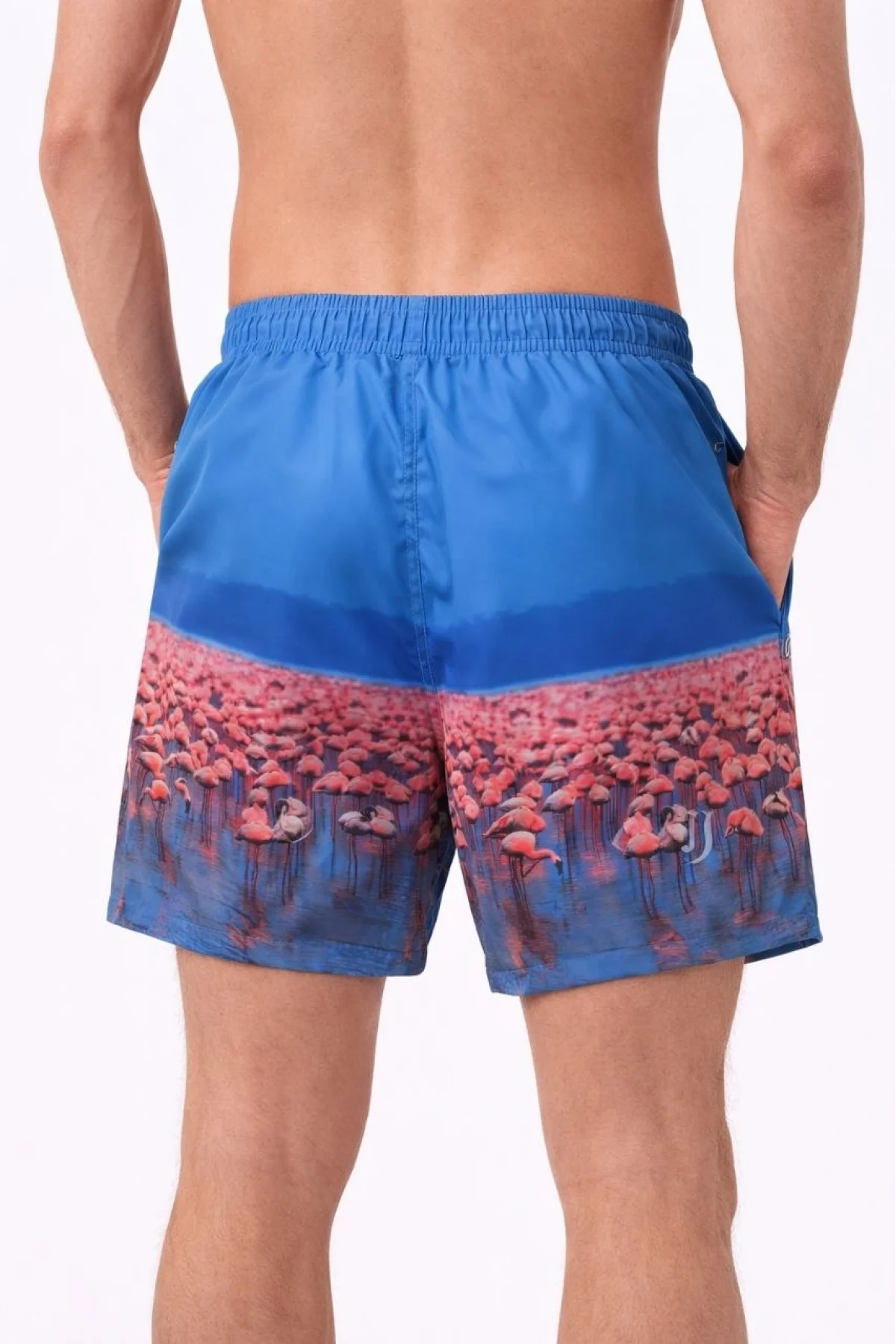 Erkek Deniz Şortu Fermuarlı Cepli File Astarlı Hızlı Kuruyan Premium - Mavi