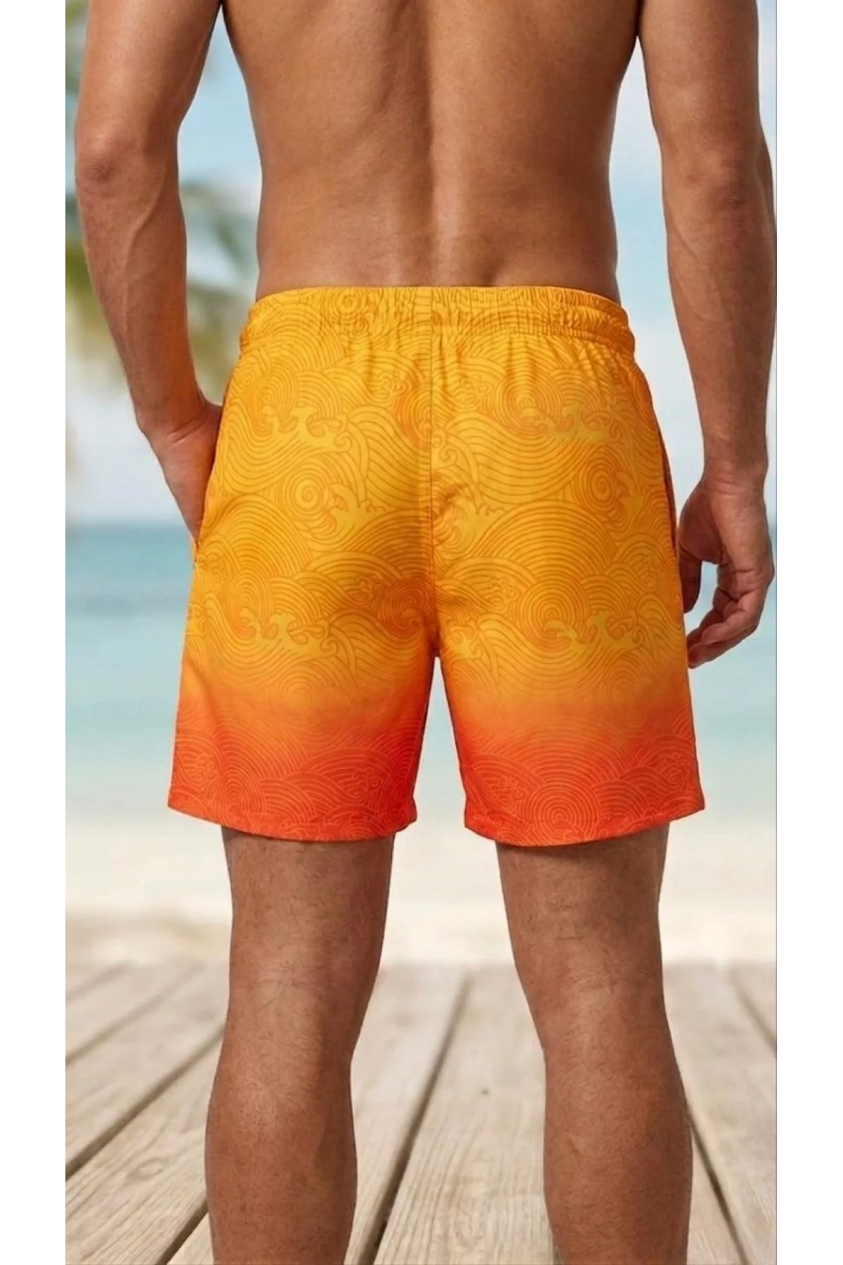 Erkek Deniz Şortu Fermuarlı Cepli File Astarlı Hızlı Kuruyan Premium - Çok Renkli